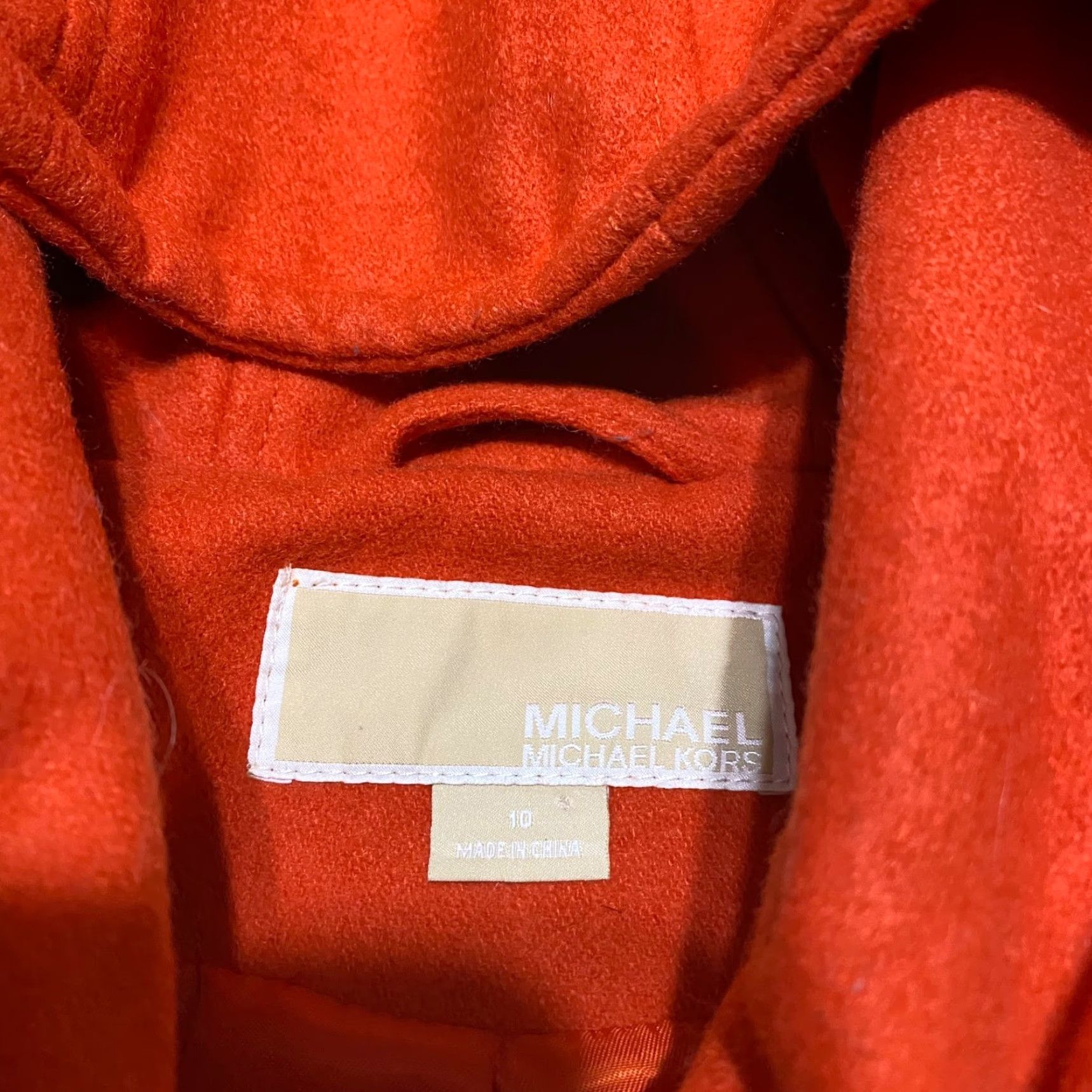 Michael Kors Michael Kors Womens Parka Coat Jacket Orange Wool Blend Full Zip Hooded Size L / US 10 / IT 46 - 3 Thumbnail