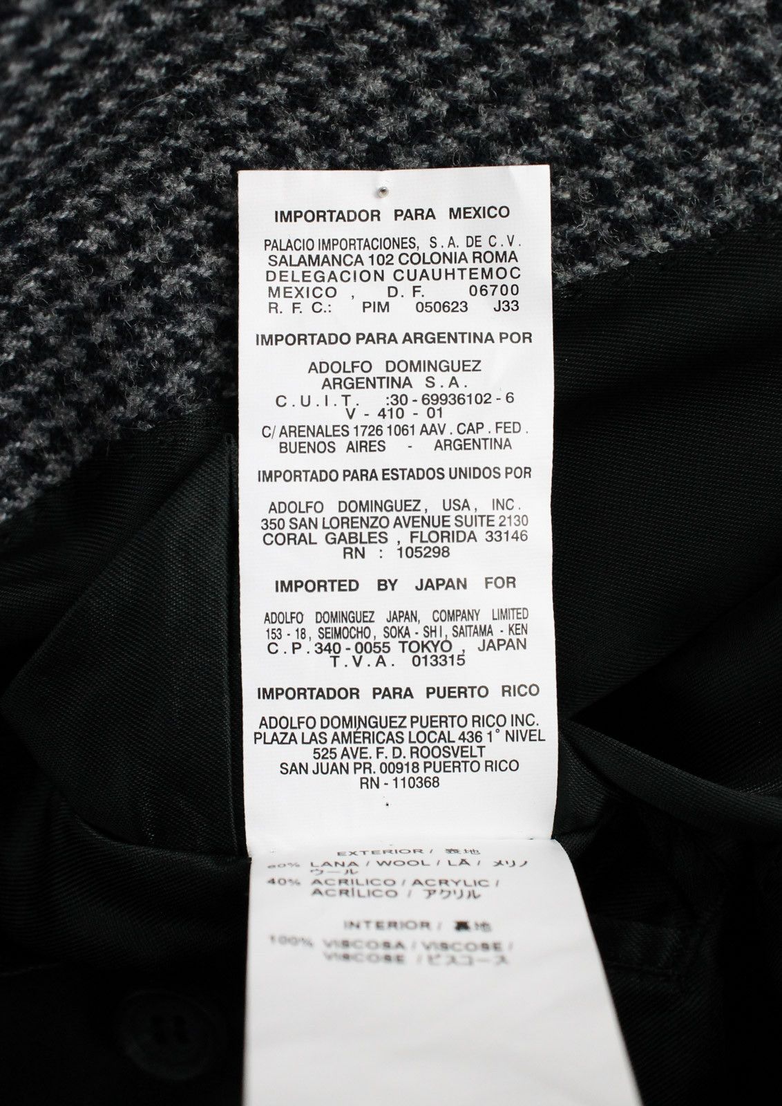 Adolfo Dominguez ADOLFO DOMINGUEZ Coat Men's (EU) 50 Wool Blend Houndstooth Size US L / EU 52-54 / 3 - 9 Thumbnail