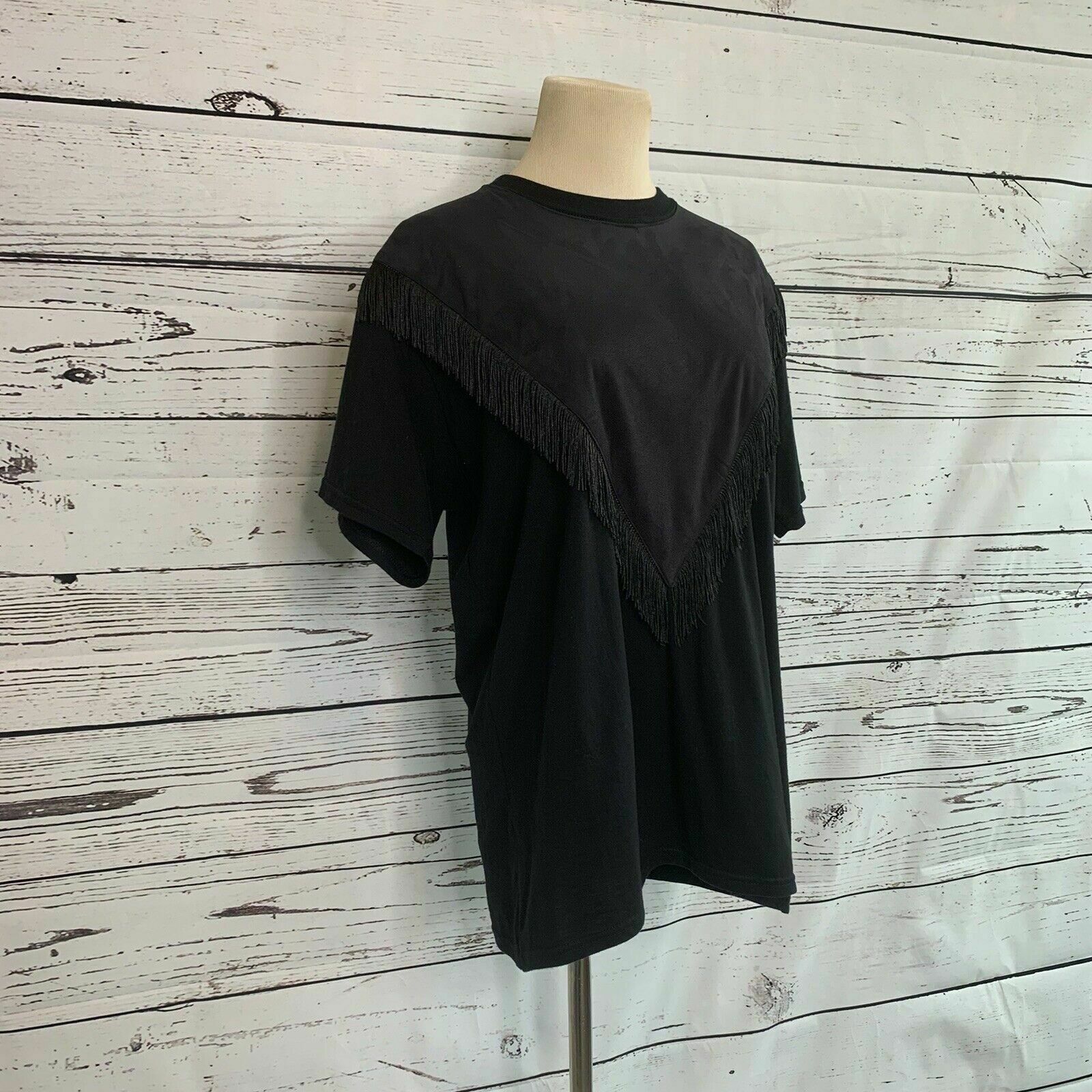 Vintage Reclaimed Vintage vegan suede fringed Boho top Shirt M Size M / US 6-8 / IT 42-44 - 7 Thumbnail