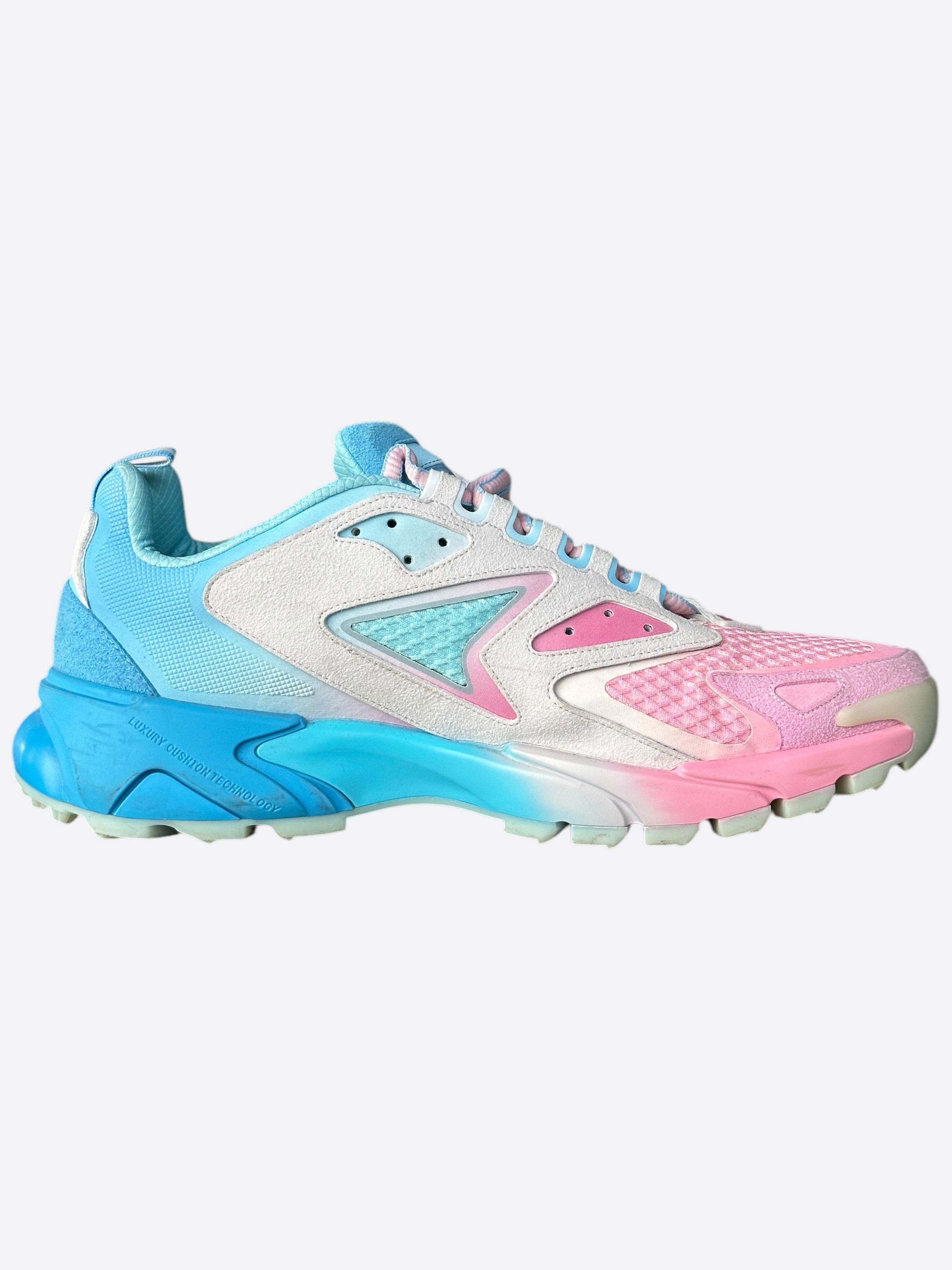 Louis Vuitton Louis Vuitton Blue & Pink Tatic Sneakers Size US 9.5 / EU 42-43 - 6 Thumbnail