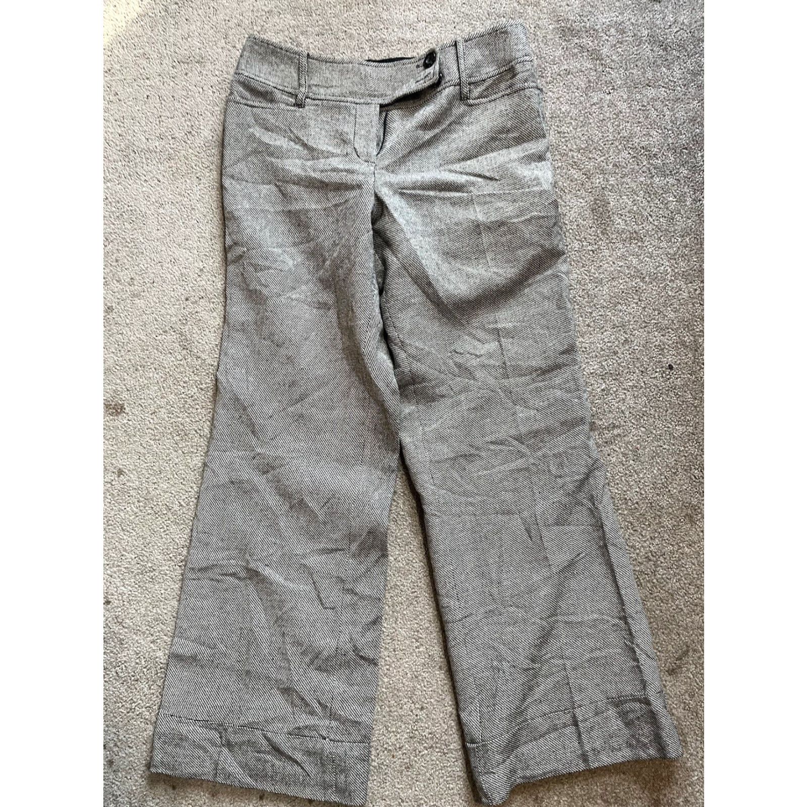 Ann Taylor Ann Taylor Loft Dress Pants Women's 8 Wool Lined Gray Tweed Flat Front Straight 26 Waist 27 Inseam Size 30" / US 8 / IT 44 - 2 Thumbnail