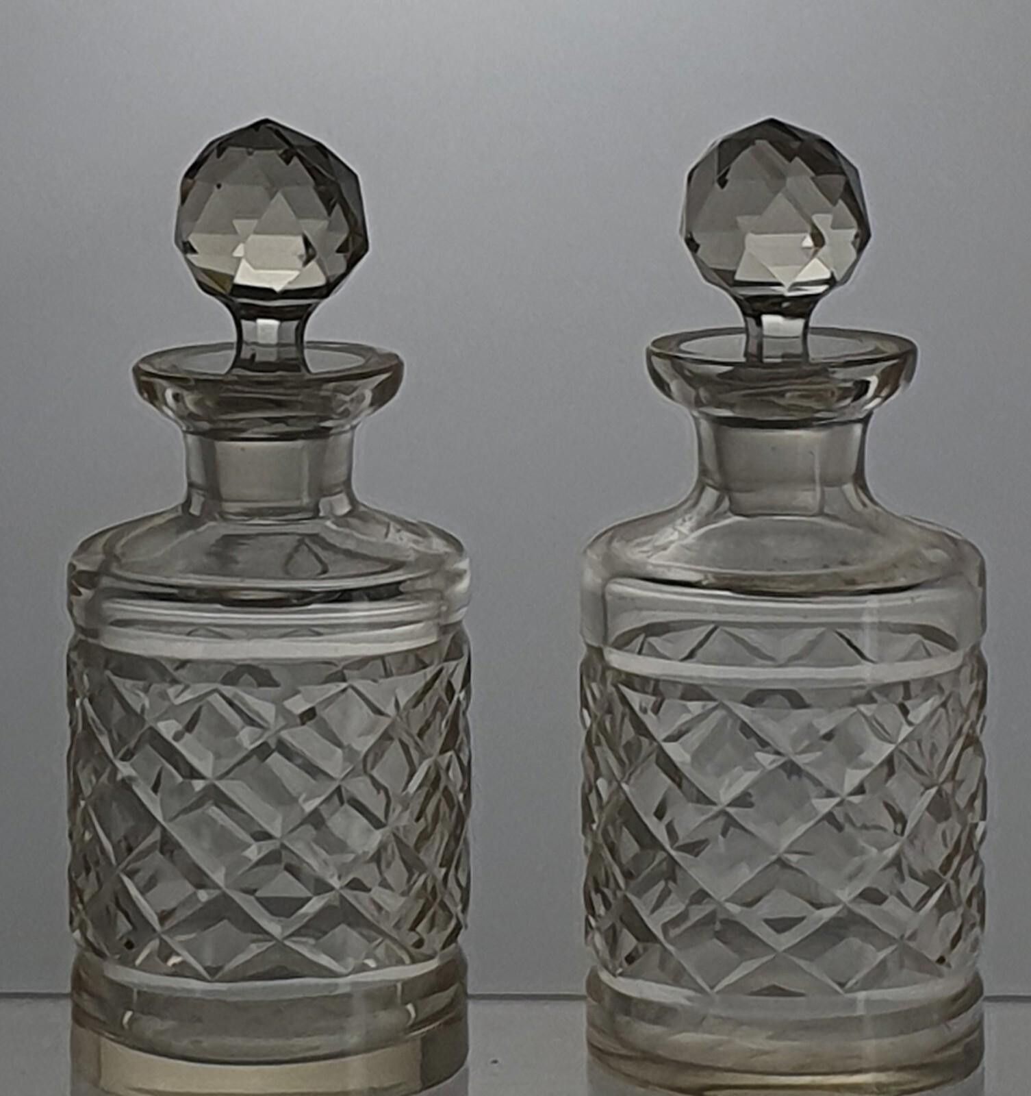 The Unbranded Brand Antique Cut Crystal Set of 2 Bottles with Stopper Size ONE SIZE - 2 Thumbnail