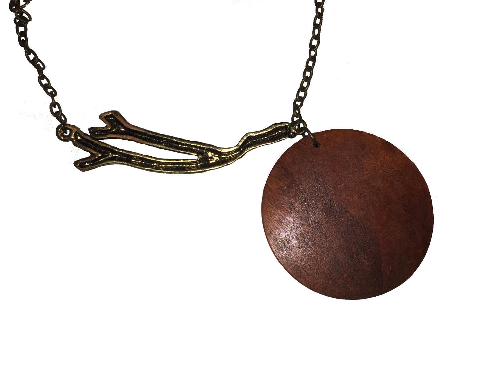 Designer Brass and Wood Owl with Branch Necklace Size ONE SIZE - 4 Thumbnail