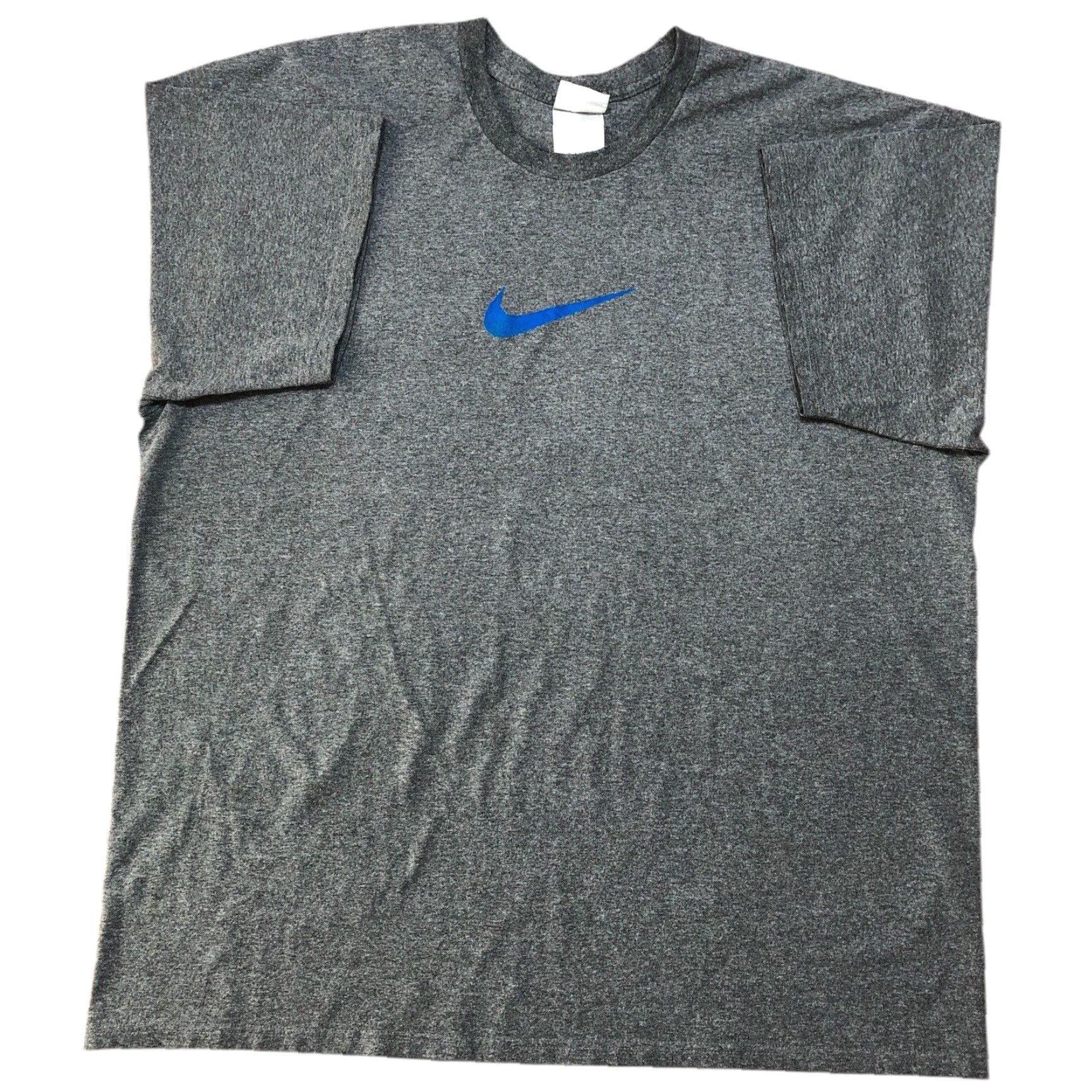 Nike VINTAGE Nike T-Shirt Mens 2XL Gray Short Sleeve Crew Neck Center Swoosh Logo 90s 2000s Sports Classic Size US XXL / EU 58 / 5 - 2 Thumbnail