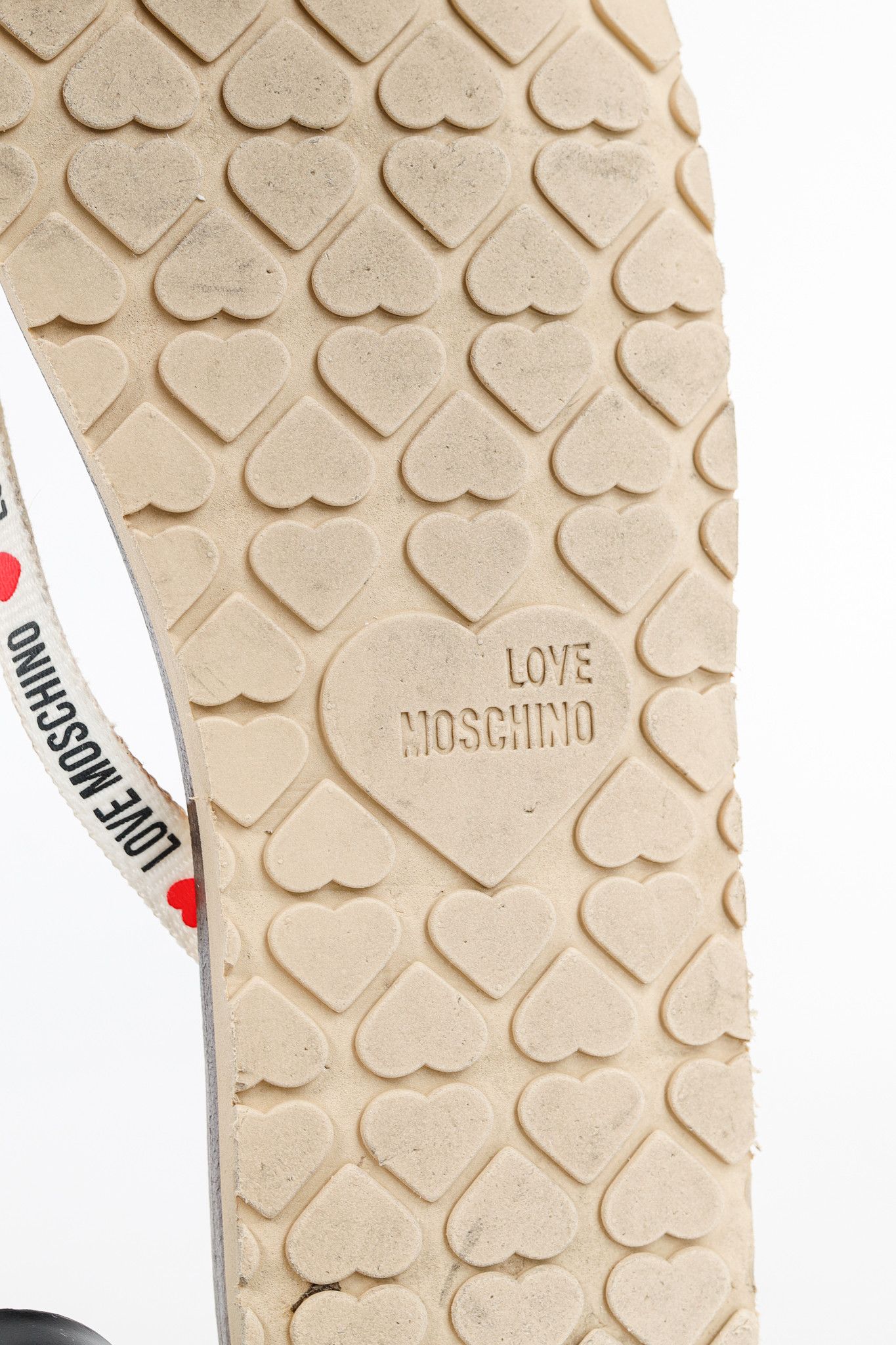 Love Moschino Love Moschino Black PVC Logo-Strap Thong Sandals Size US 8.5 / IT 38.5 - 6 Thumbnail