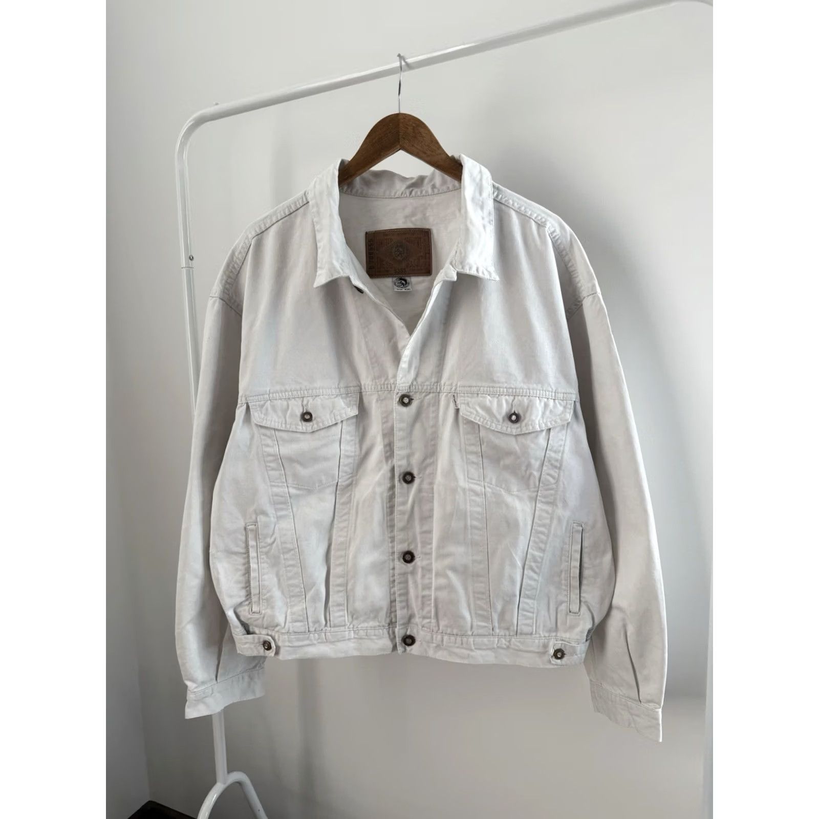 Diesel VINTAGE Diesel Jacket 90s Denim Cropped Button-Up White XXL Men Cropped Denim Jacket Casual Workwear 90s Y2K Vintage Diesel Clothes USA Italy Size US XXL / EU 58 / 5 - 3 Thumbnail