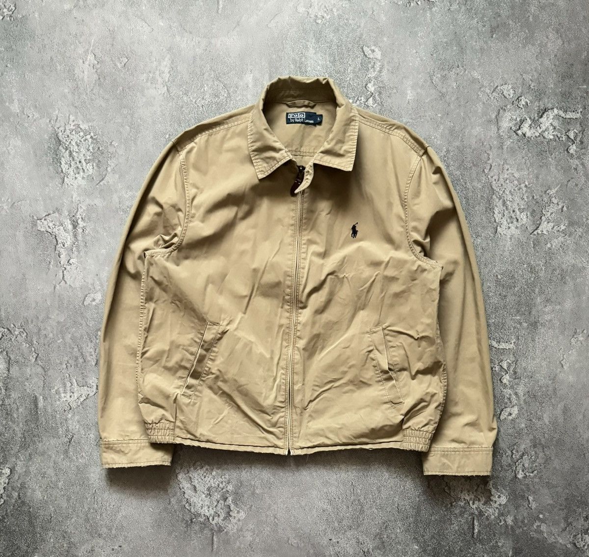 Polo Ralph Lauren × Ralph Lauren × Vintage Polo Ralph Lauren L beige distressed jacket bomber light Size US L / EU 52-54 / 3 - 5 Thumbnail