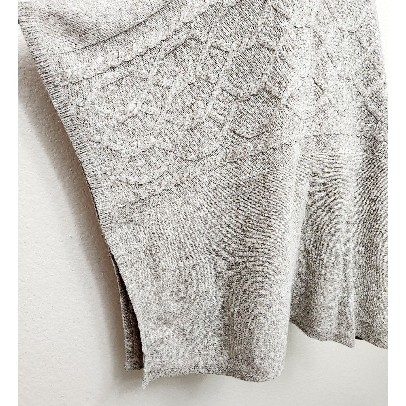 Other Westbound Tan Marled Cable Knit Cowl Neck Poncho XL Size XL / US 12-14 / IT 48-50 - 3 Thumbnail