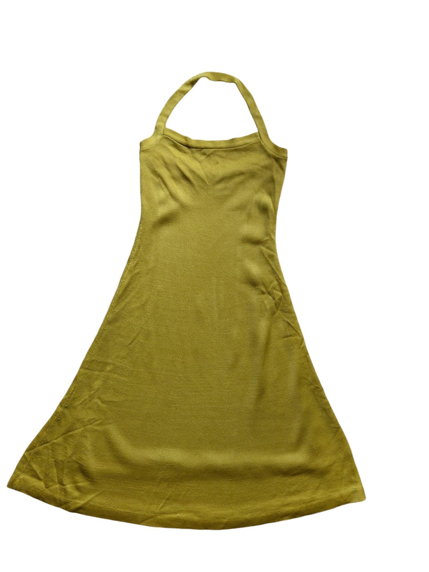 Ralph Lauren Yellow Halter Neck Knit Dress Size XS / US 0-2 / IT 36-38 - 3 Thumbnail