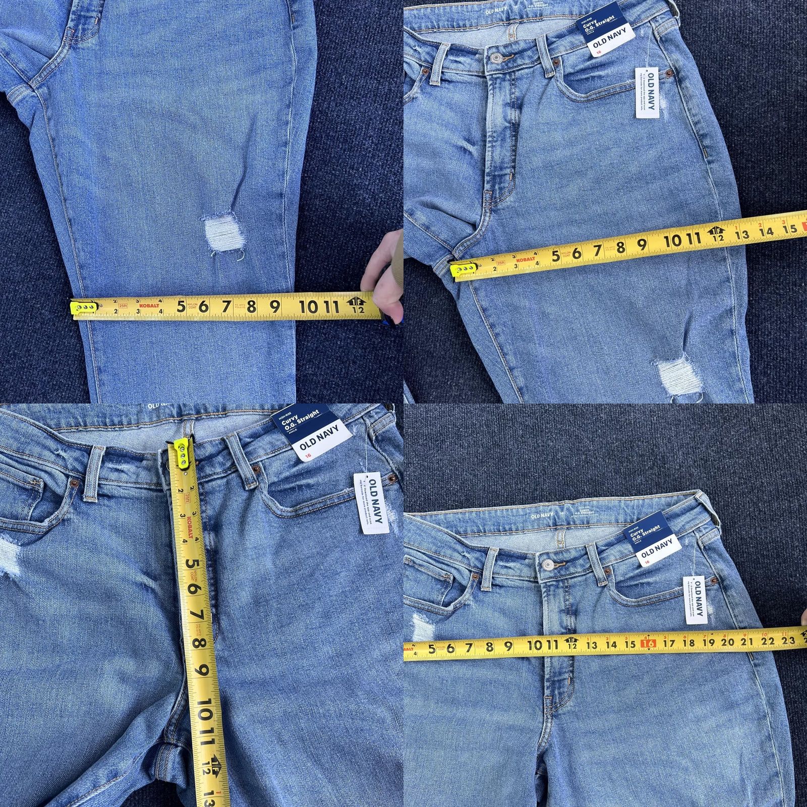 Old Navy Old Navy Curvy OG Straight Jeans Womens 16 Med Wash Blue High Rise Ankle Denim Size 38" / US 16 / IT 52 - 9 Thumbnail