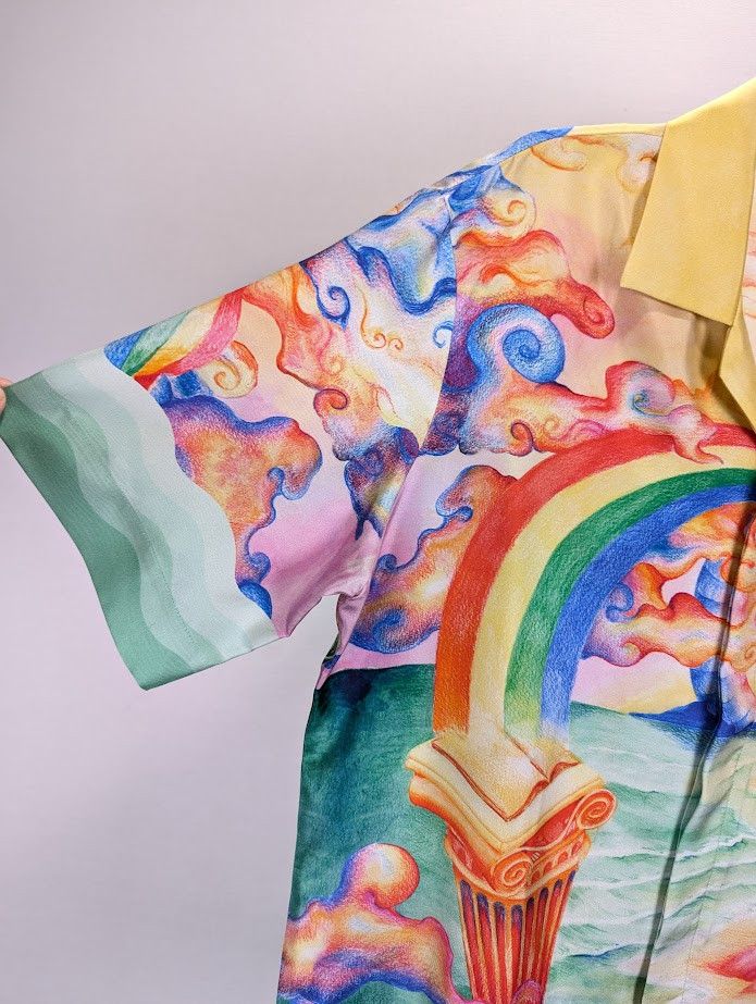 Casablanca o1rshd1 DUP /Silk Twill Short Sleeve Collar Shirt Multicolor Size US M / EU 48-50 / 2 - 12 Thumbnail