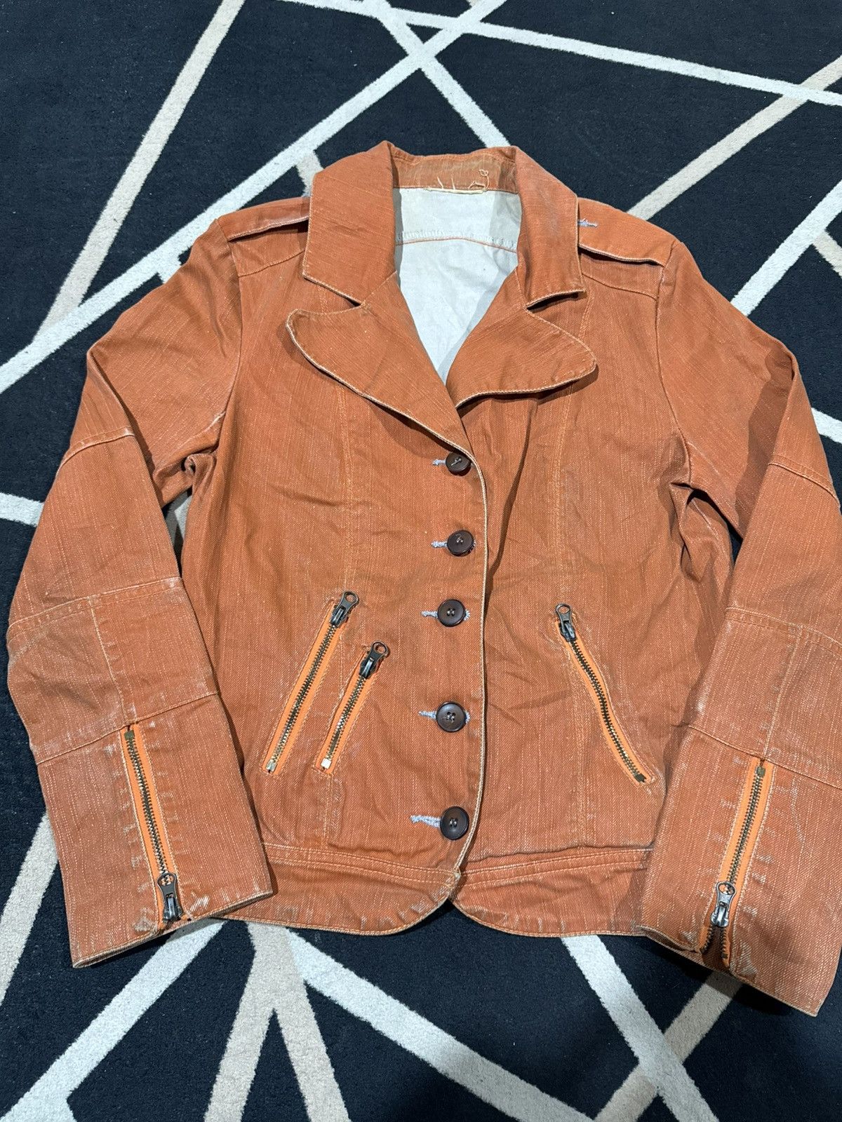 14th Addiction Waxed Archived 1996 Vintage Jacket Blazer Zipper Size US S / EU 44-46 / 1 - 5 Thumbnail