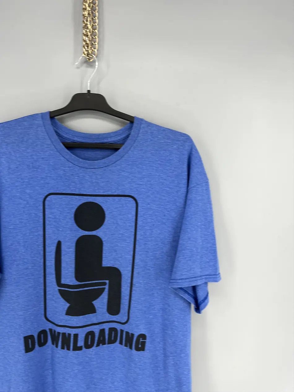 Vintage Vintage Y2K ADULT "DOWNLOADING" Art tee Streetwear Tee Size US XL / EU 56 / 4 - 5 Thumbnail