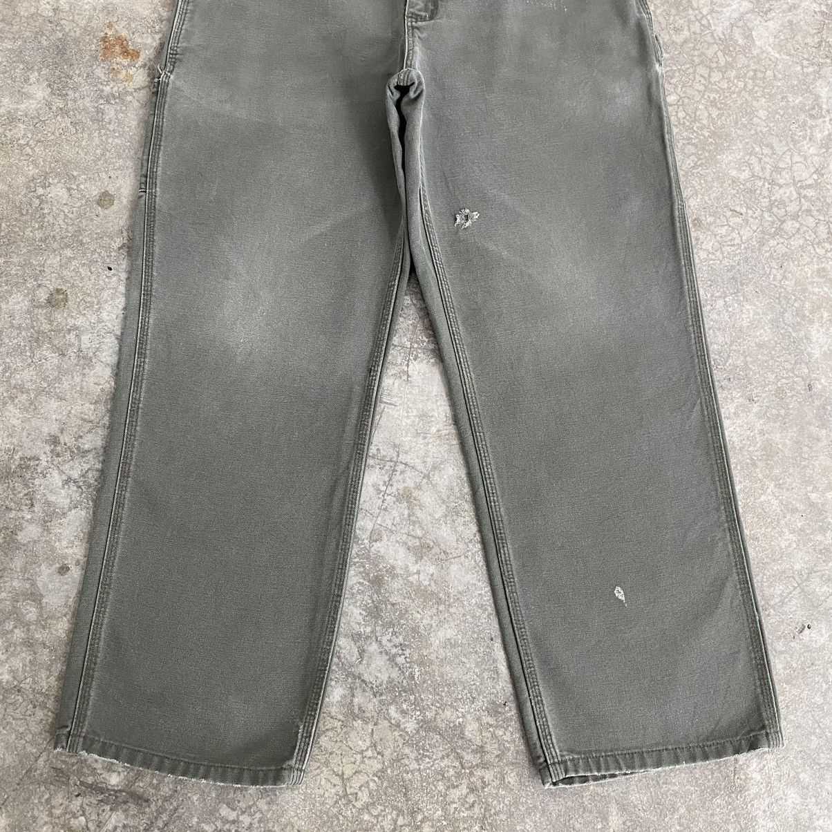 Carhartt Vintage Carhartt Faded Moss Green Carpenter Work Pants Size US 33 - 5 Thumbnail