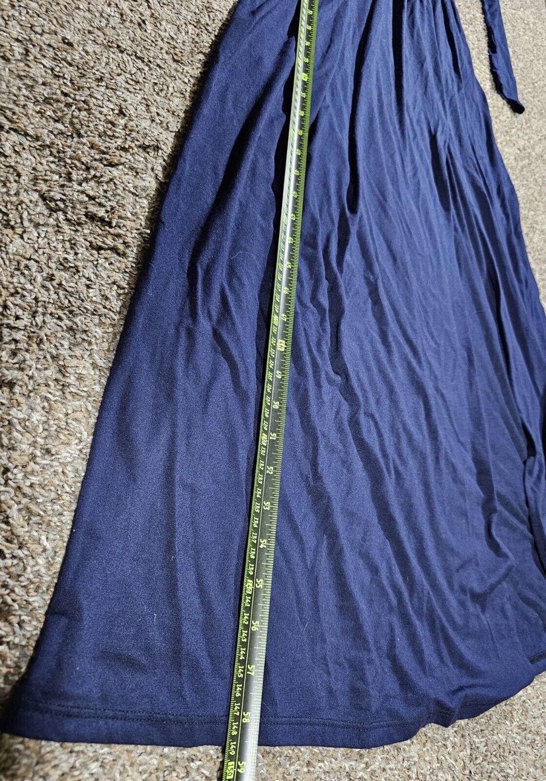 Designer Go Couture Dress S Blue Micro Modal USA MADE Leg Slit Size S / US 4 / IT 40 - 6 Thumbnail