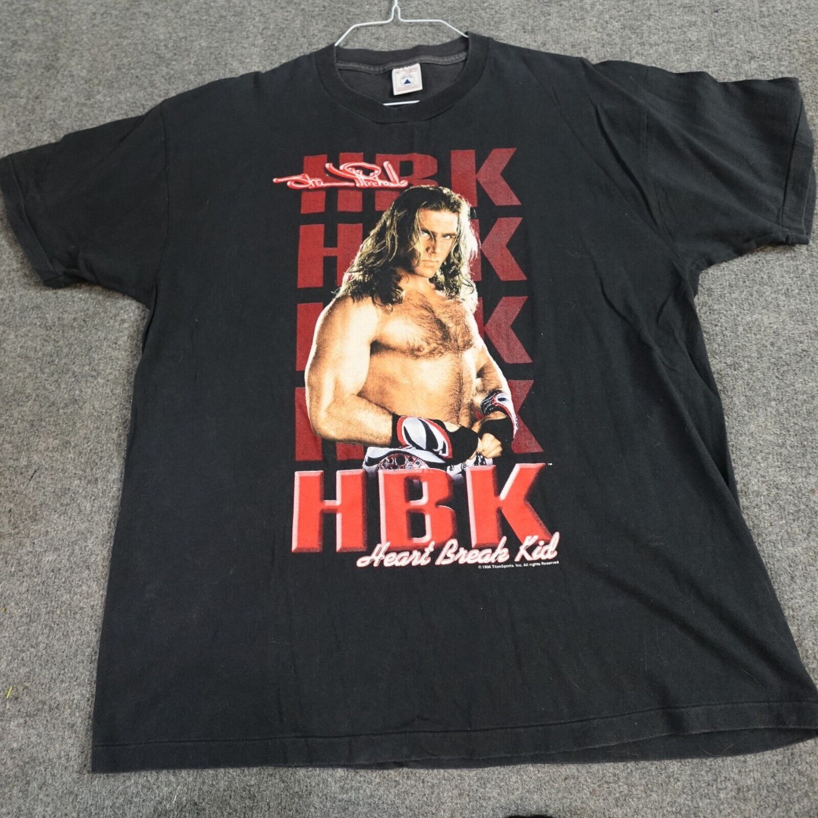 image of Shawn Michaels T-Shirt XL Black Vintage Double Sided Hbk Hea, Men's