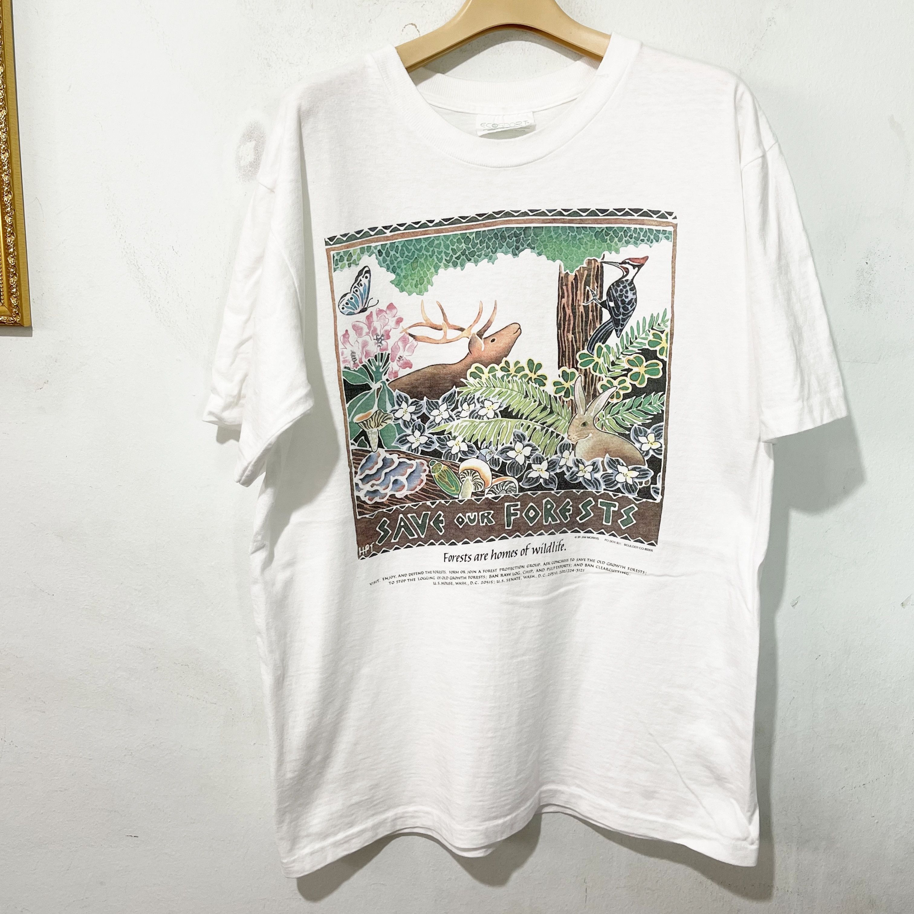 Vintage Vintage 90s Save the Rainforest Shirt Size US M / EU 48-50 / 2 - 1 Thumbnail