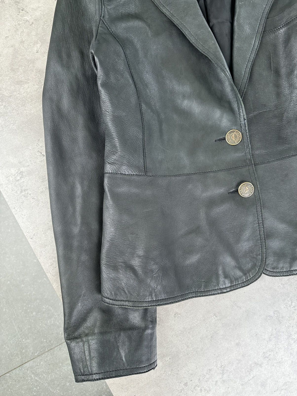 Armani Armani Jeans Vintage Leather Jacket Size S / US 4 / IT 40 - 5 Thumbnail