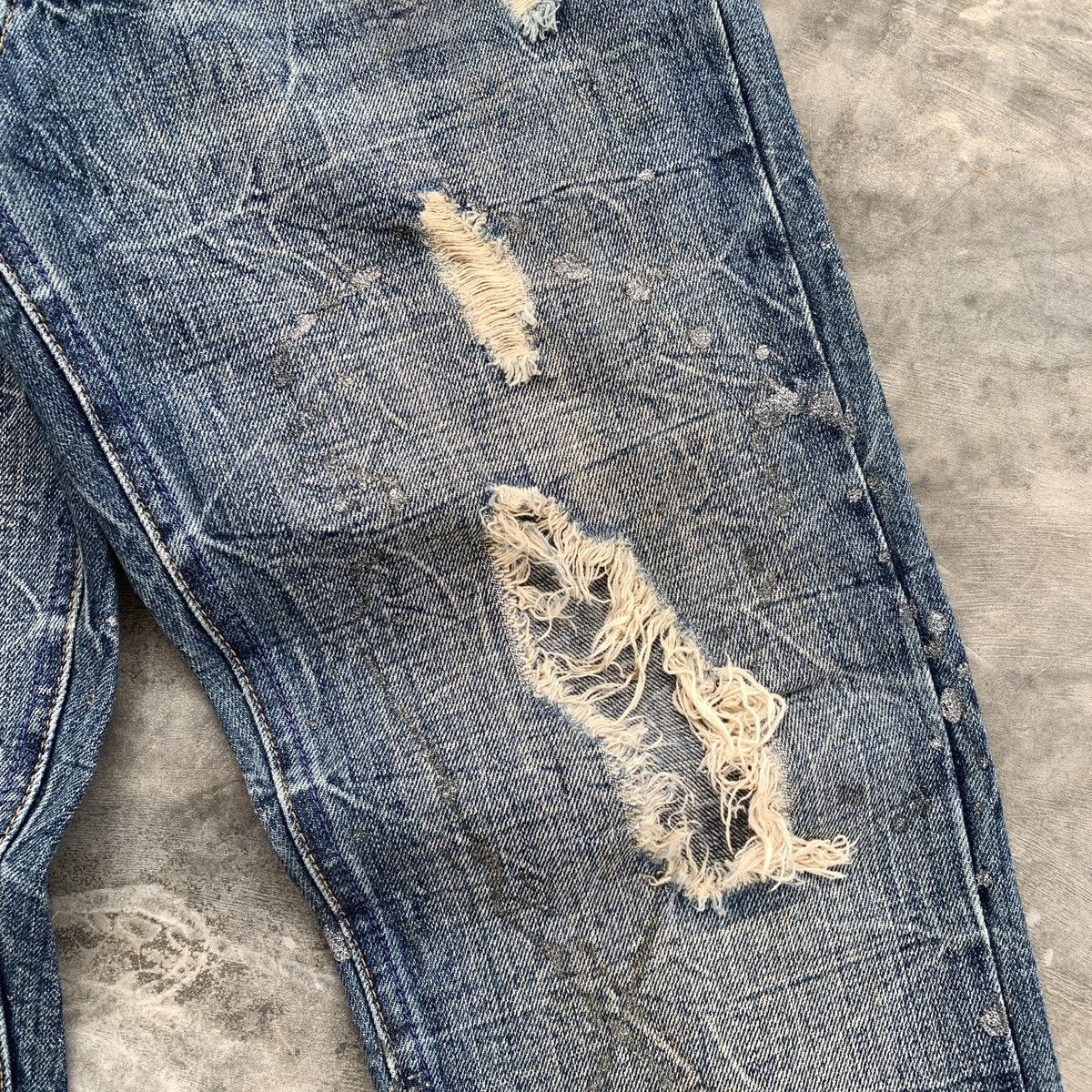Le Grande Bleu (L.G.B.) Crazy Midas Glitter Paint Splatter ifsix LGB Flared Jeans Size US 31 - 5 Thumbnail