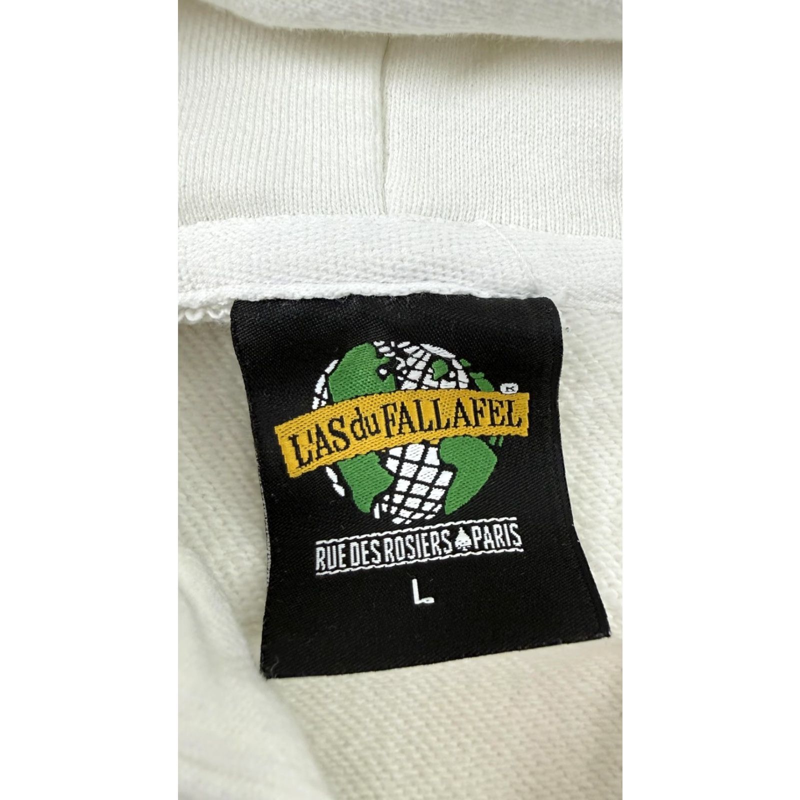 Vintage VINTAGE L'AS Du Fallafel Hoodie Mens Large White Zip Up Rue Des Rosiers Paris Sweatshirt Size US L / EU 52-54 / 3 - 5 Thumbnail