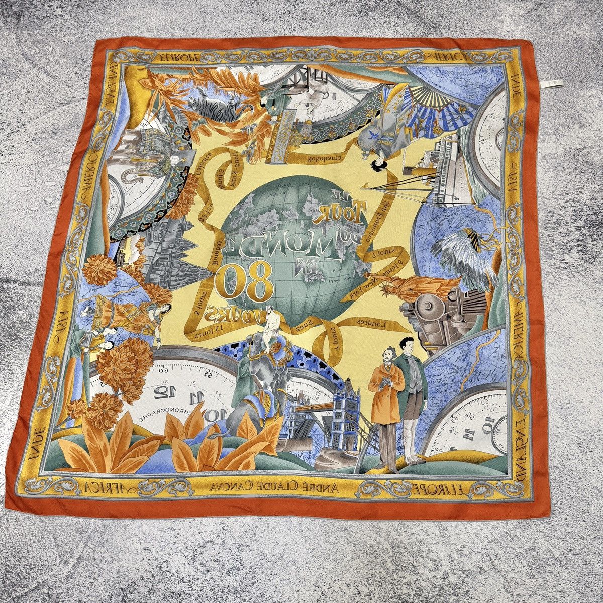 Vintage Vintage Andre Claude Canova France Silk Scarf Size ONE SIZE - 10 Thumbnail