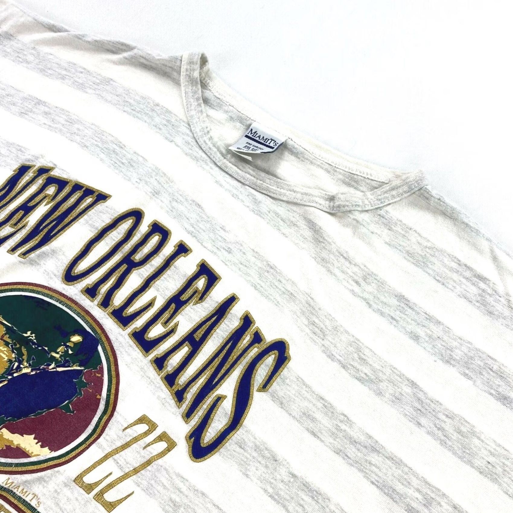 Vintage VINTAGE New Orleans Bourbon Street Single Stitch Men's T-Shirt White/Gray One Size Size US M / EU 48-50 / 2 - 2 Thumbnail