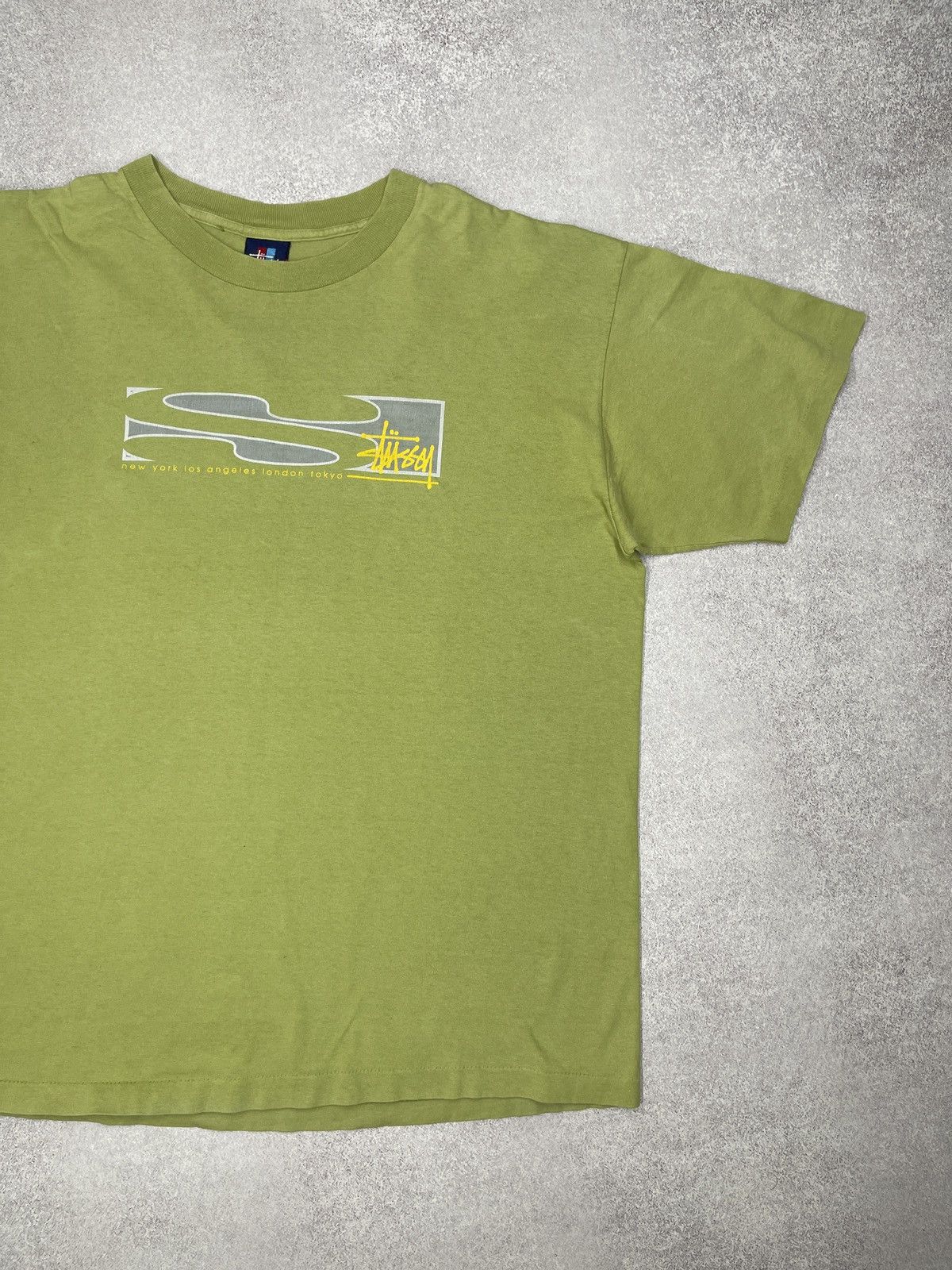 Stussy Vintage Stussy 1996-98 T Shirt Big Logo Green Y2K Size XL Size US XL / EU 56 / 4 - 3 Thumbnail