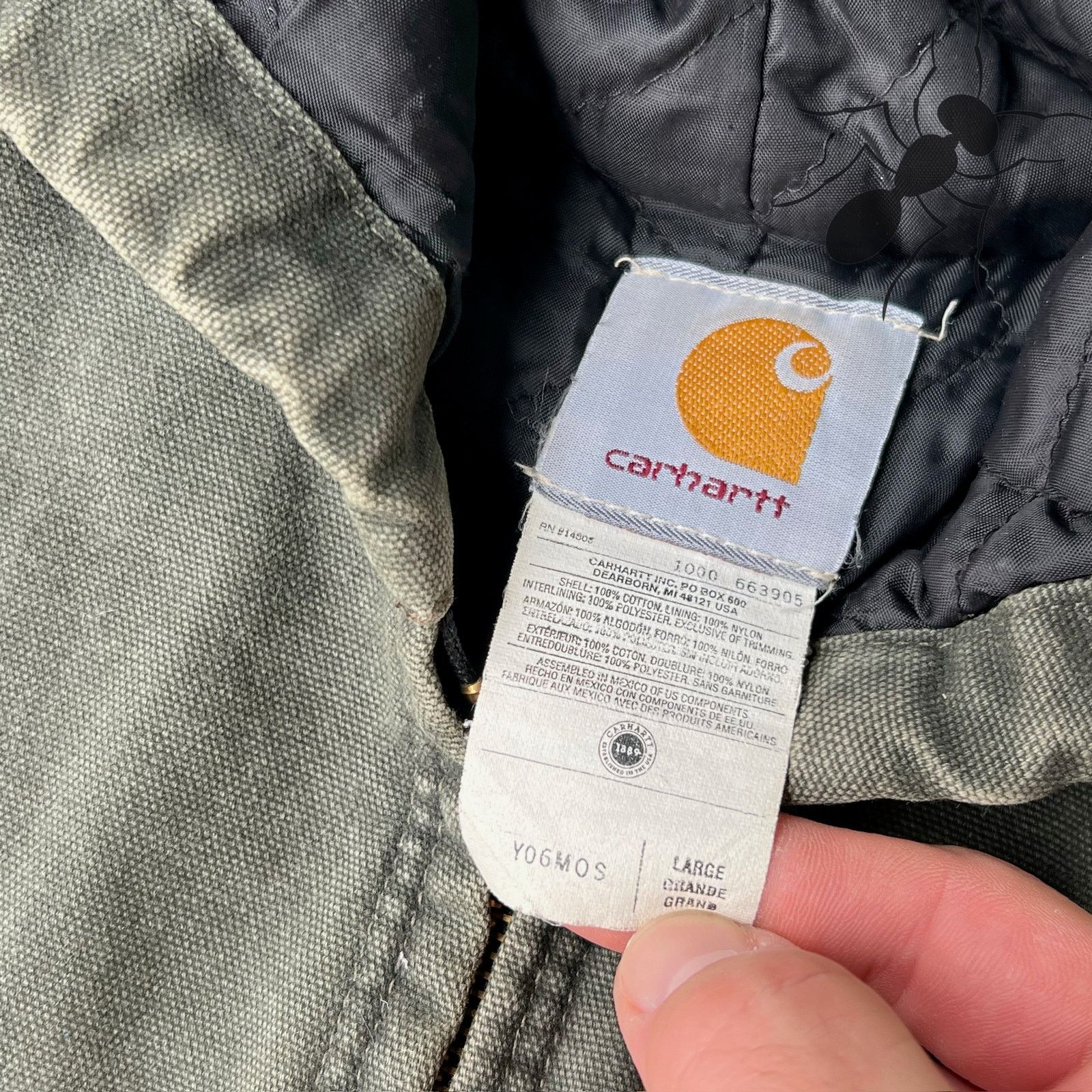 Carhartt × Vintage Carhartt YOUTH Y06 MOS green hooded work wear jacket Size US L / EU 52-54 / 3 - 7 Thumbnail