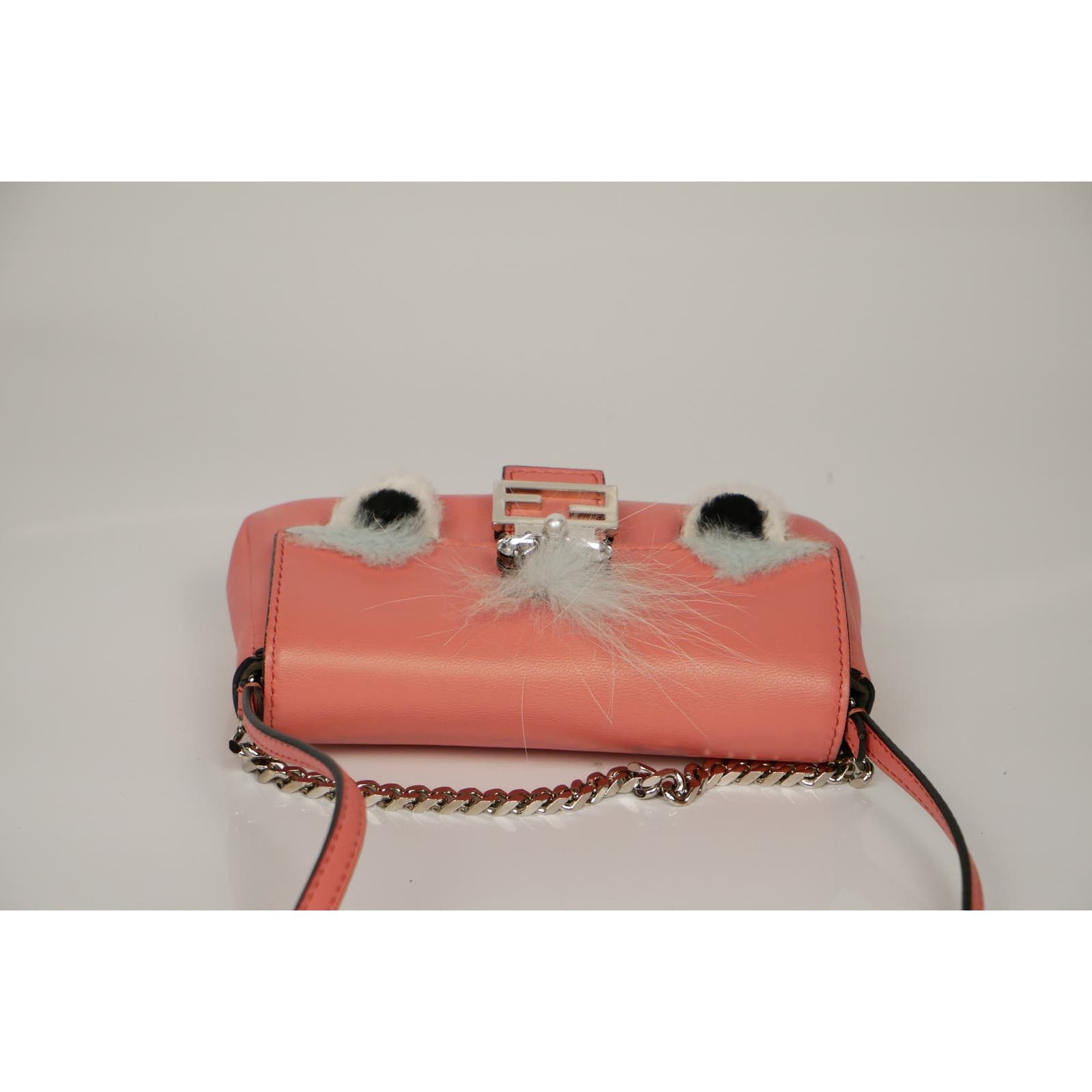 Fendi Fendi Nappa Leather And Fox Fur Micro Buggie Baguette Bag Size ONE SIZE - 6 Thumbnail