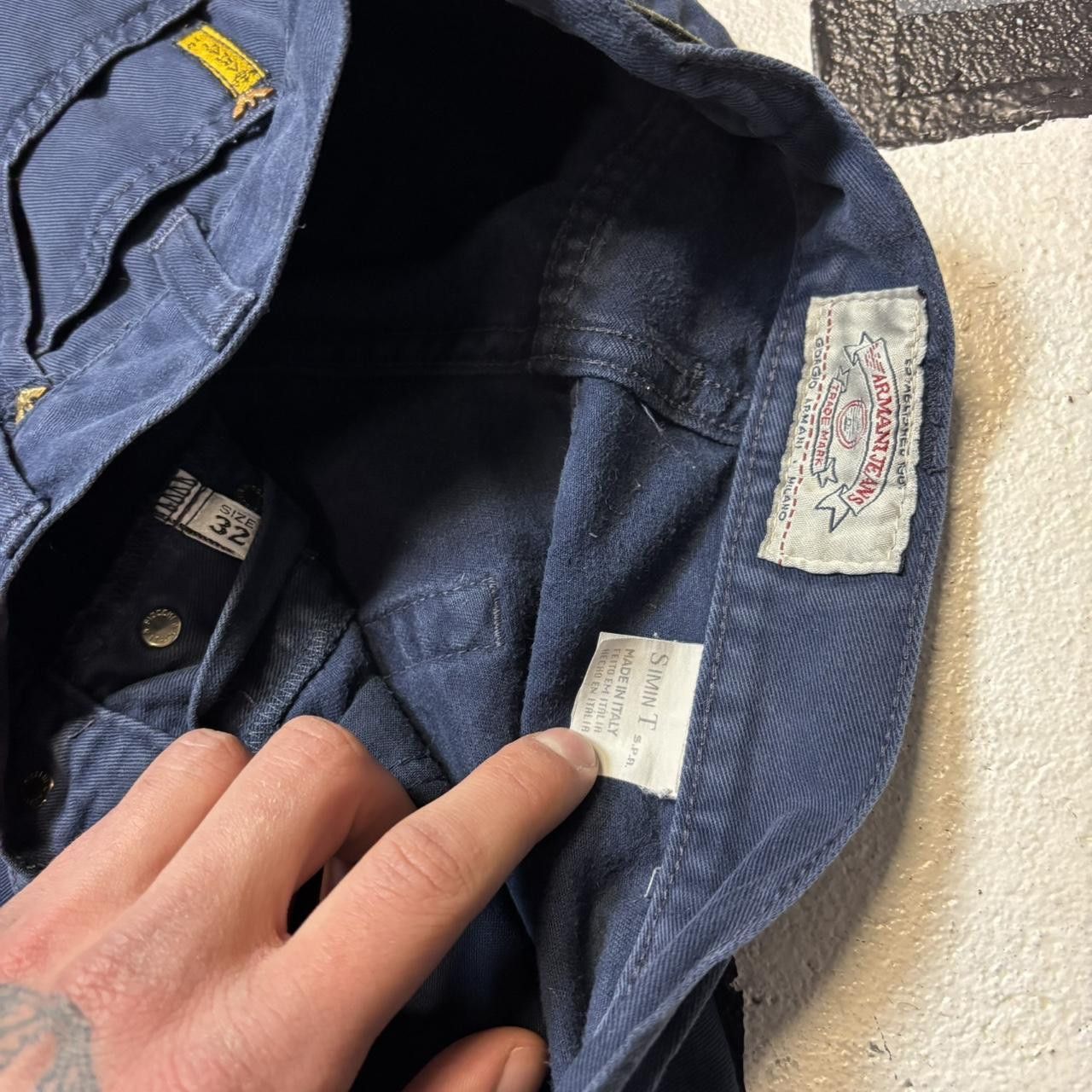 Japanese Brand × Vintage Armani Jeans jeans Size US 32 / EU 48 - 5 Thumbnail