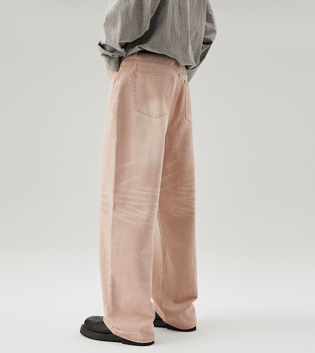 Japanese Brand × Jean Men's washed vintage straight loose wide-leg jeans Size US 32 / EU 48 - 4 Thumbnail