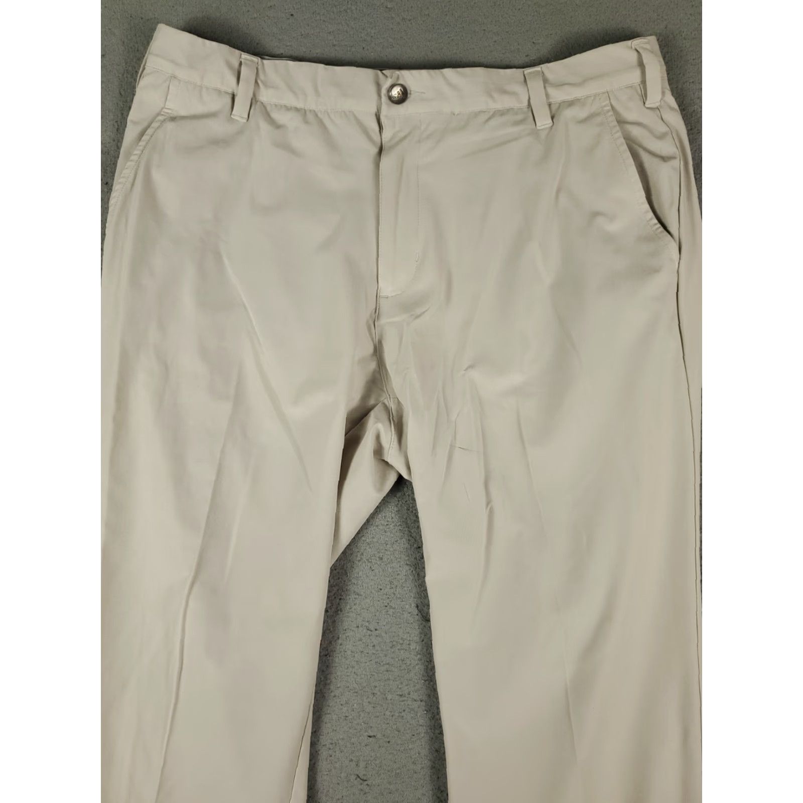 Adidas Adidas Chino Pants Mens 36x30 Beige Flat Front Casual Golf Trousers Size US 36 / EU 52 - 2 Thumbnail