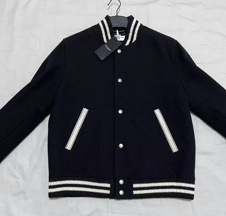 Saint Laurent Paris × Yves Saint Laurent Saint Laurent YSL wool Teddy baseball jacket2410-Nextarrow Size US M / EU 48-50 / 2 - 1 Thumbnail