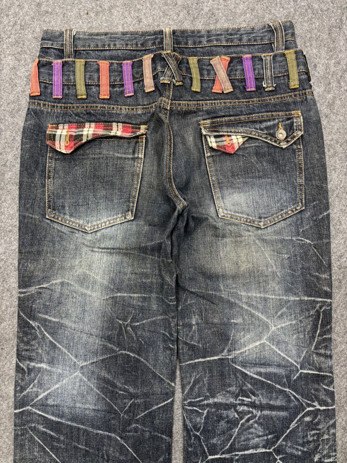 Japanese Brand 💥Double Waist💥Insane Nylaus Folding Fades Style Denim F657 Size US 33 - 16 Thumbnail