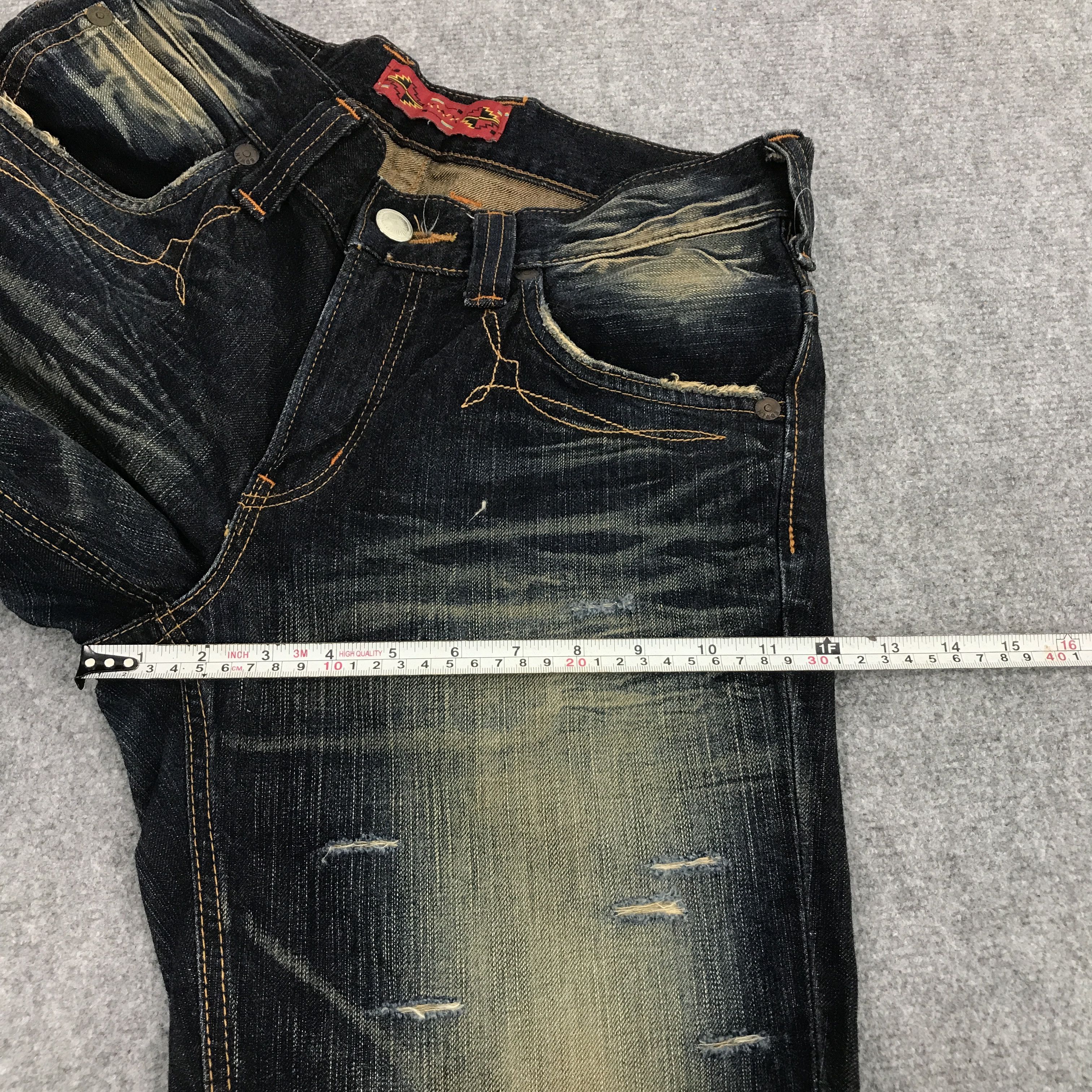 Edwin × Japanese Brand Flare Edwin Japan design Bootcut distressed denim pants Size US 30 / EU 46 - 7 Thumbnail
