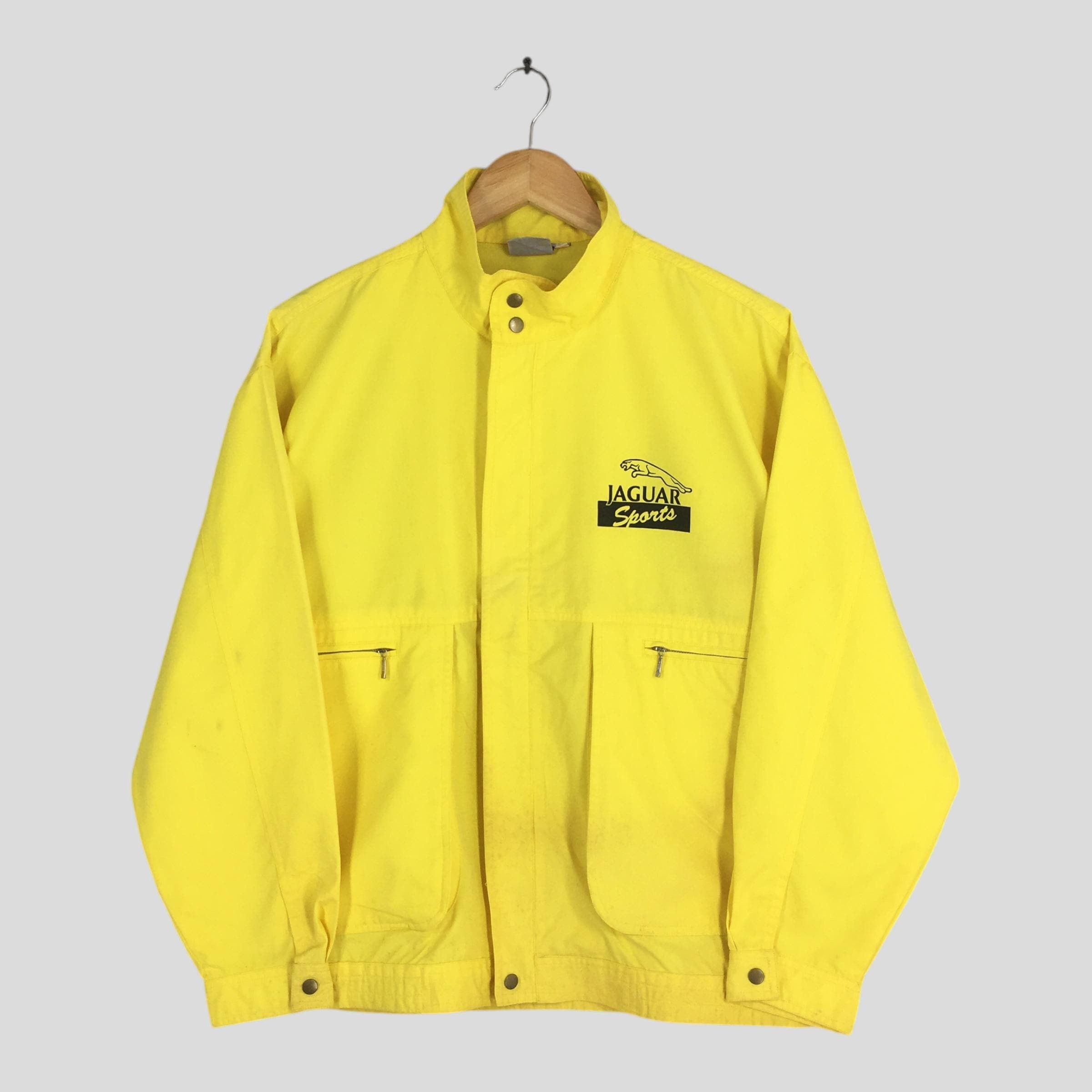 Vintage 90s Jaguar Racing Le Mans Racing Yellow Jacket Large
