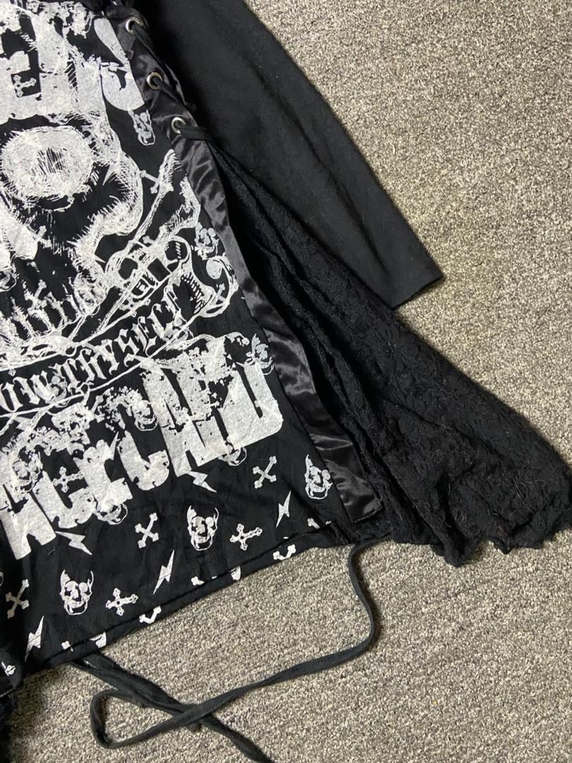 Japanese Brand Garnet Gothic Punk Long Sleeves Tshirt with Laces (177) Size XS / US 0-2 / IT 36-38 - 6 Thumbnail