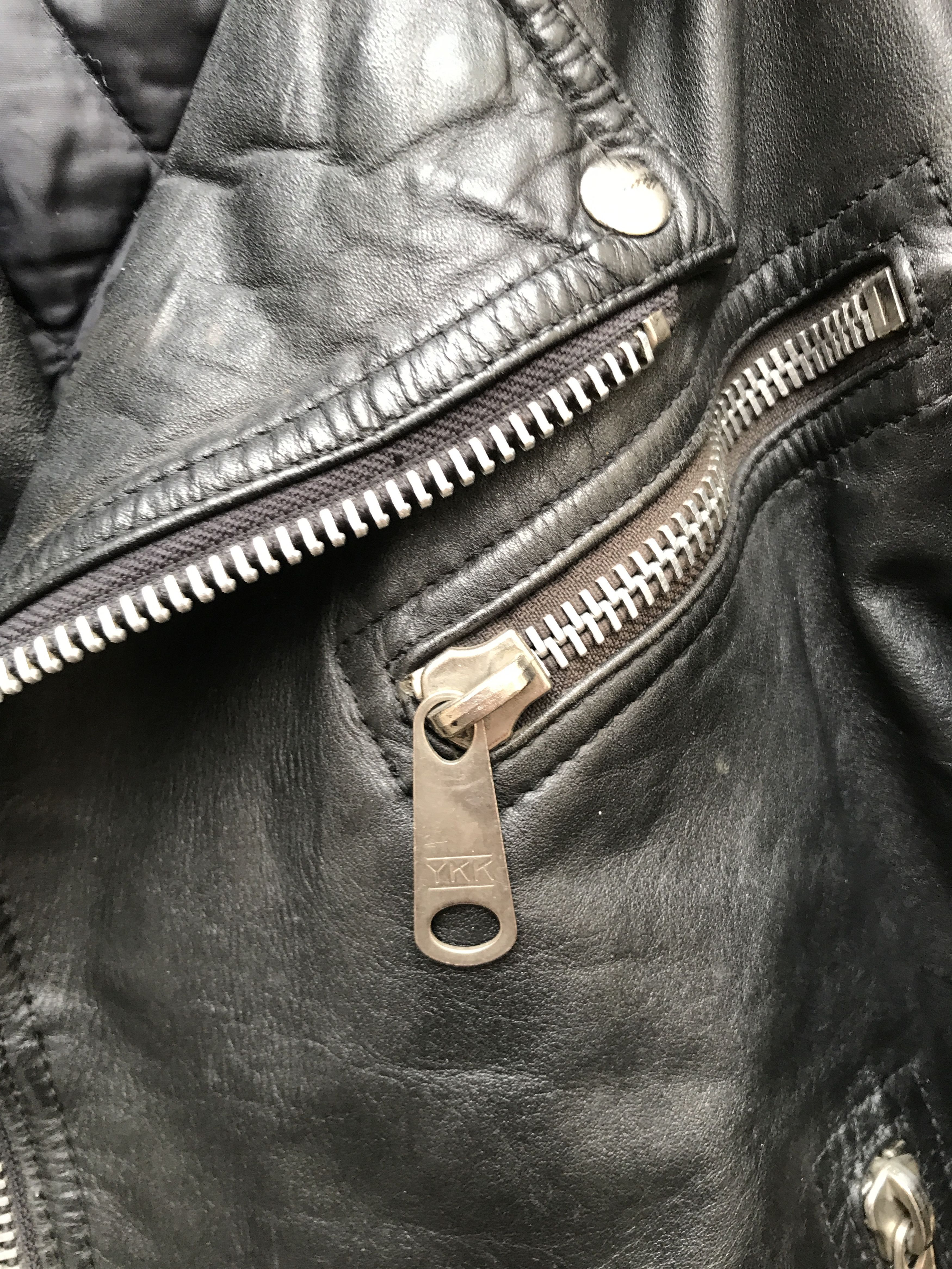 Vintage Rare Vintage 70s Sporty fit Twin Track Leather Biker Jacket Size US L / EU 52-54 / 3 - 11 Thumbnail