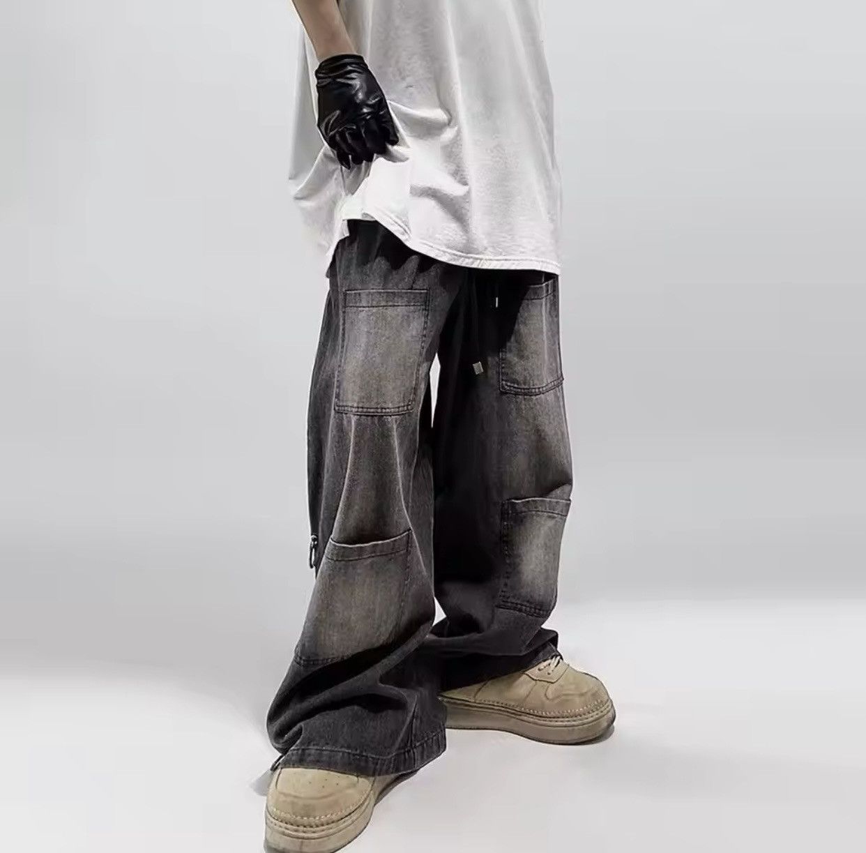 Denime × Vintage American Style Oversized Pocket Retro Baggy Jeans Size US 32 / EU 48 - 5 Thumbnail