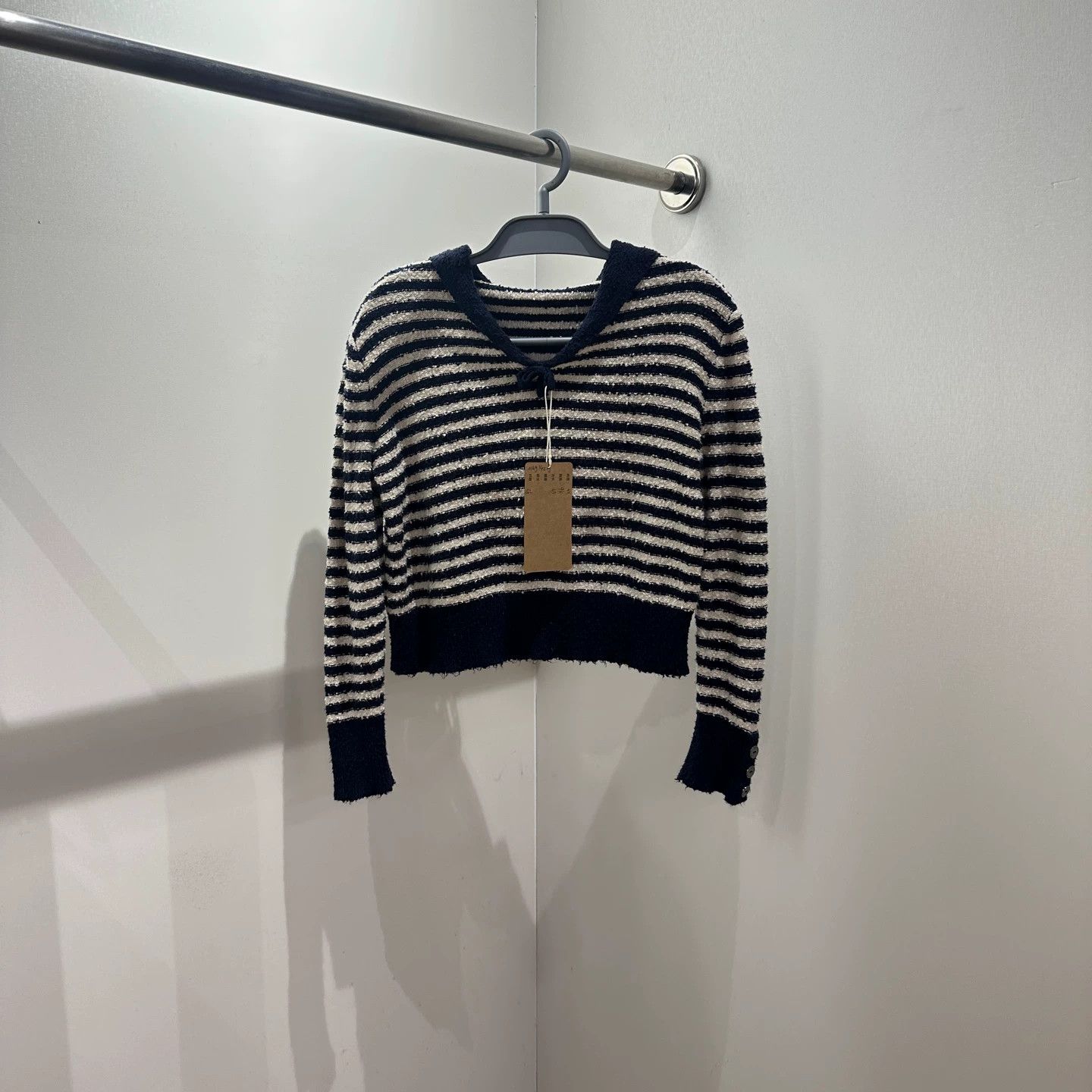 Christian Dior Monsieur Christian Dior 24FW Women's Navy Stripe Knit Sweater 36 Size XS / US 0-2 / IT 36-38 - 2 Thumbnail