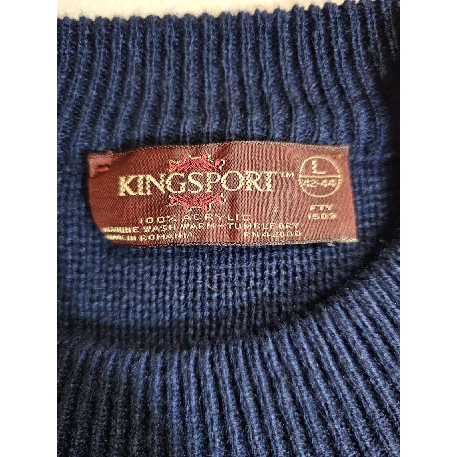 Vintage VINTAGE Kingsport 100% Acrylic Pullover Sweater Blue/Red Men’s Size Large Size US L / EU 52-54 / 3 - 6 Thumbnail