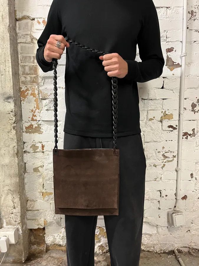 Gucci 2000s Gucci Chain Brown Suede Leather Bag Size ONE SIZE - 3 Thumbnail