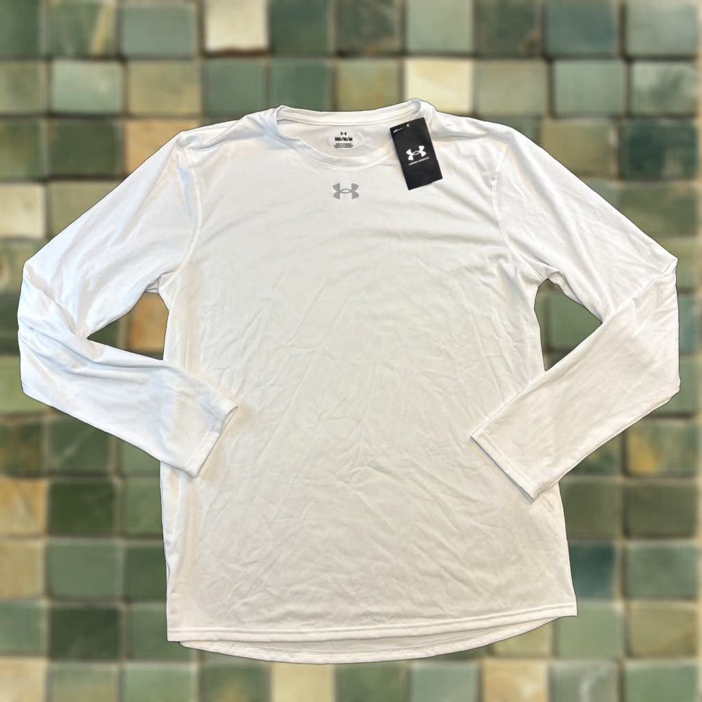 Under Armour Under Armour Mens Tech Team Long Sleeve White Shirt Quick-Dry Base Layer Med NWT Size US M / EU 48-50 / 2 - 1 Thumbnail