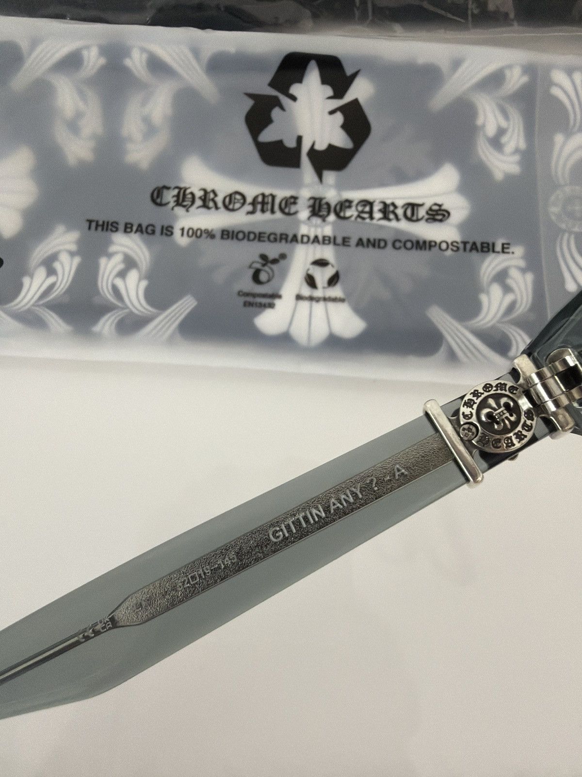 Chrome Hearts Chrome Hearts Gittin Any ? - A Slate 52-19-145 New! Size ONE SIZE - 7 Thumbnail
