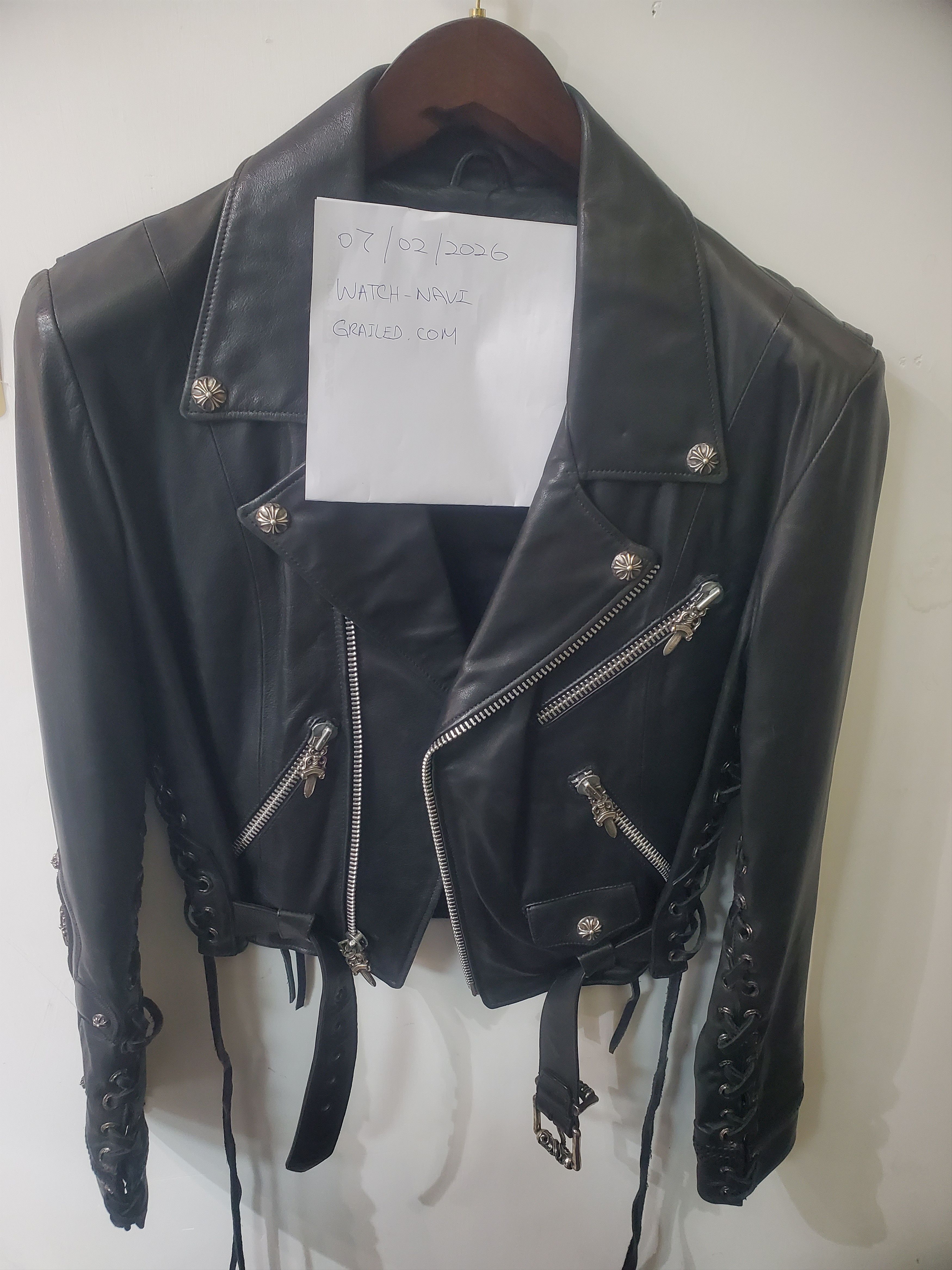 Chrome Hearts Ladies Leather Biker Jacket Size L