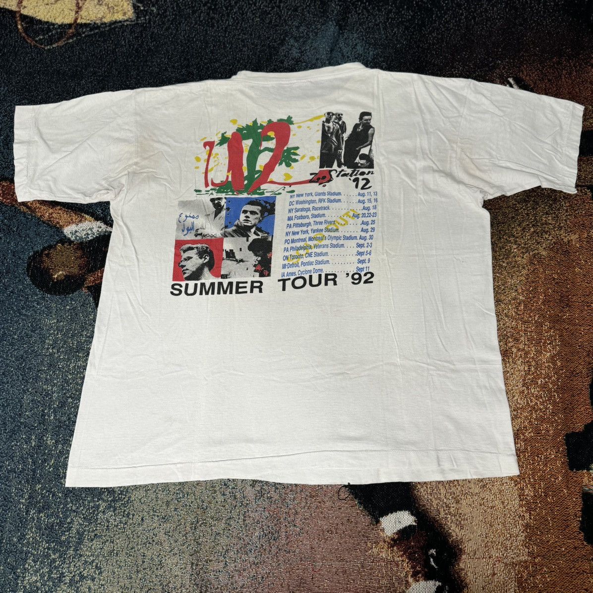 Band Tees × Vintage VINTAGE 1992 U2 TOUR BAND TEE Size US XL / EU 56 / 4 - 4 Thumbnail