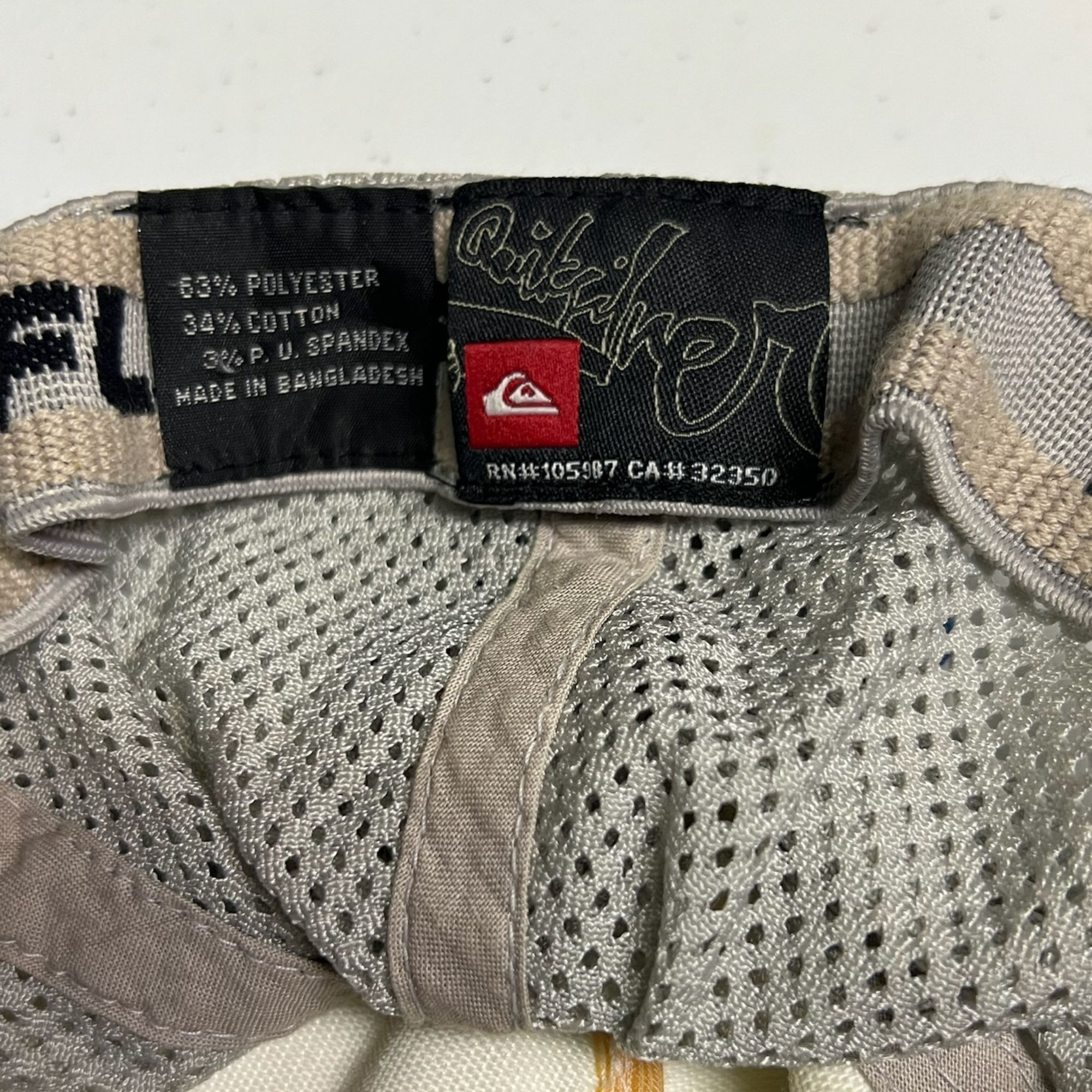 Quiksilver Quiksilver Grounder Trucker Hat Flexfit Beige/Gray Mesh Size ONE SIZE - 5 Thumbnail