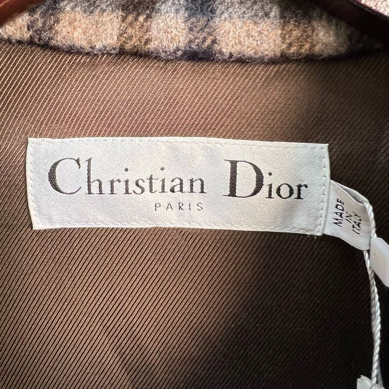 Dior Dior Brown lapel wool plaid tweed coat Size S / US 4 / IT 40 - 3 Thumbnail