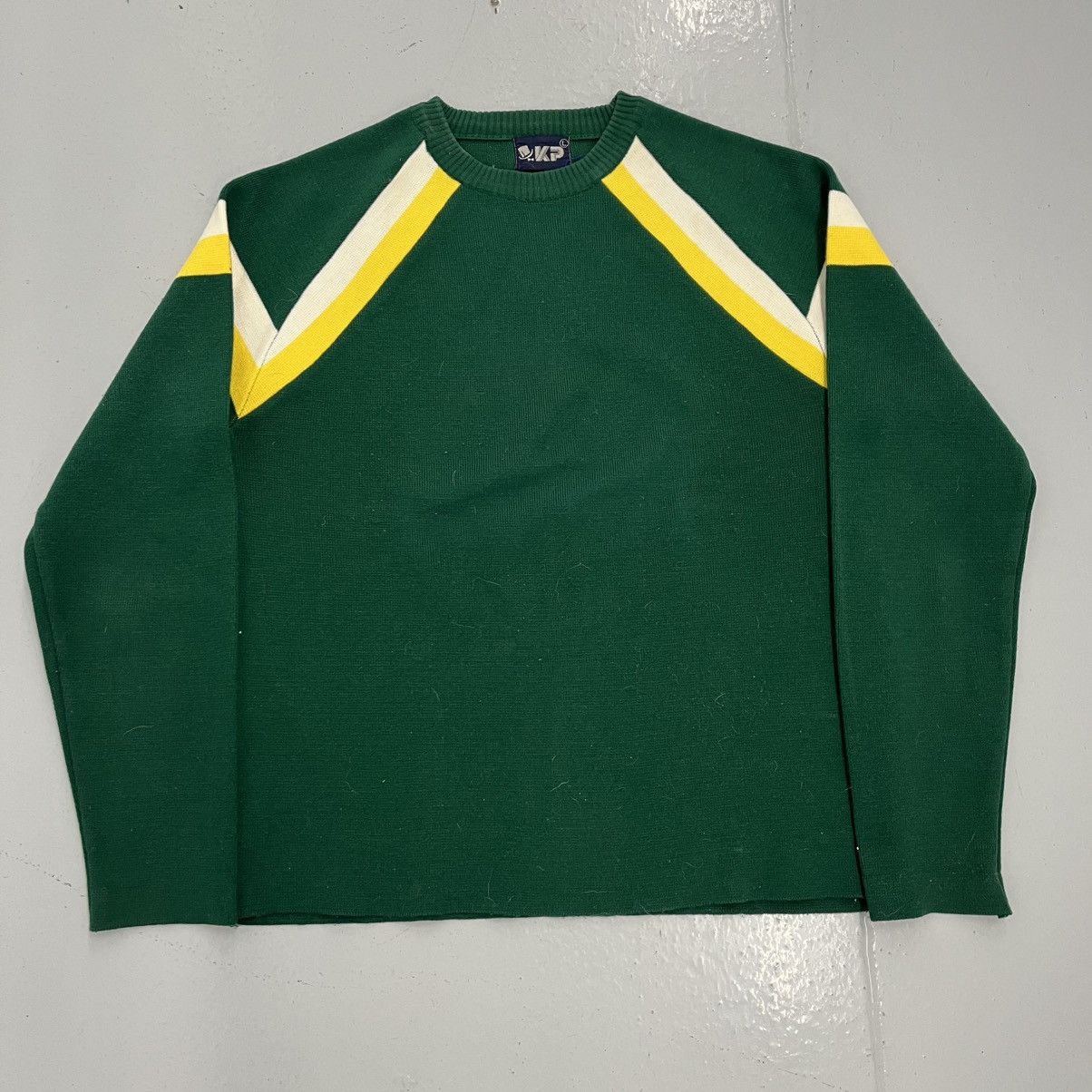 Other Vintage 80s KP Green Abstract Pattern Acrylic Sweater Size US L / EU 52-54 / 3 - 1 Thumbnail