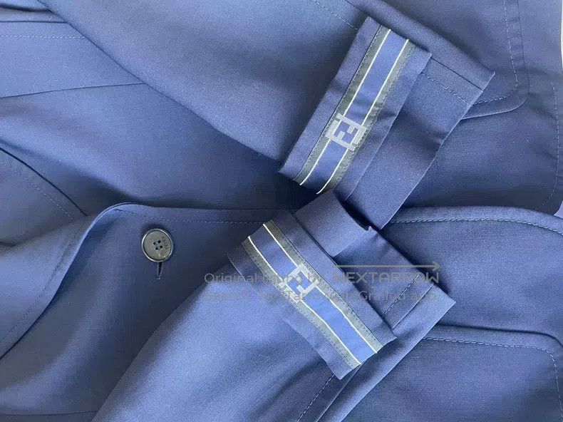 Fendi Fendi Navy Blue Blazer Jacket, Classic Cuff FF Logo Design Size XS / US 0-2 / IT 36-38 - 6 Thumbnail
